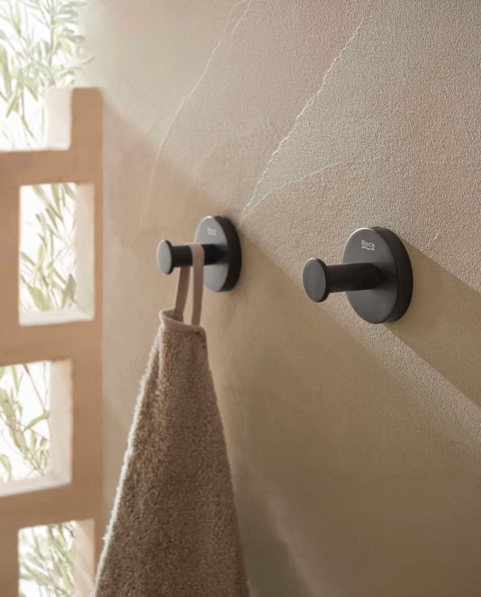 Imagen 2 de Percha de baño individual Hotels Round Roca - Negro mate Negro mate