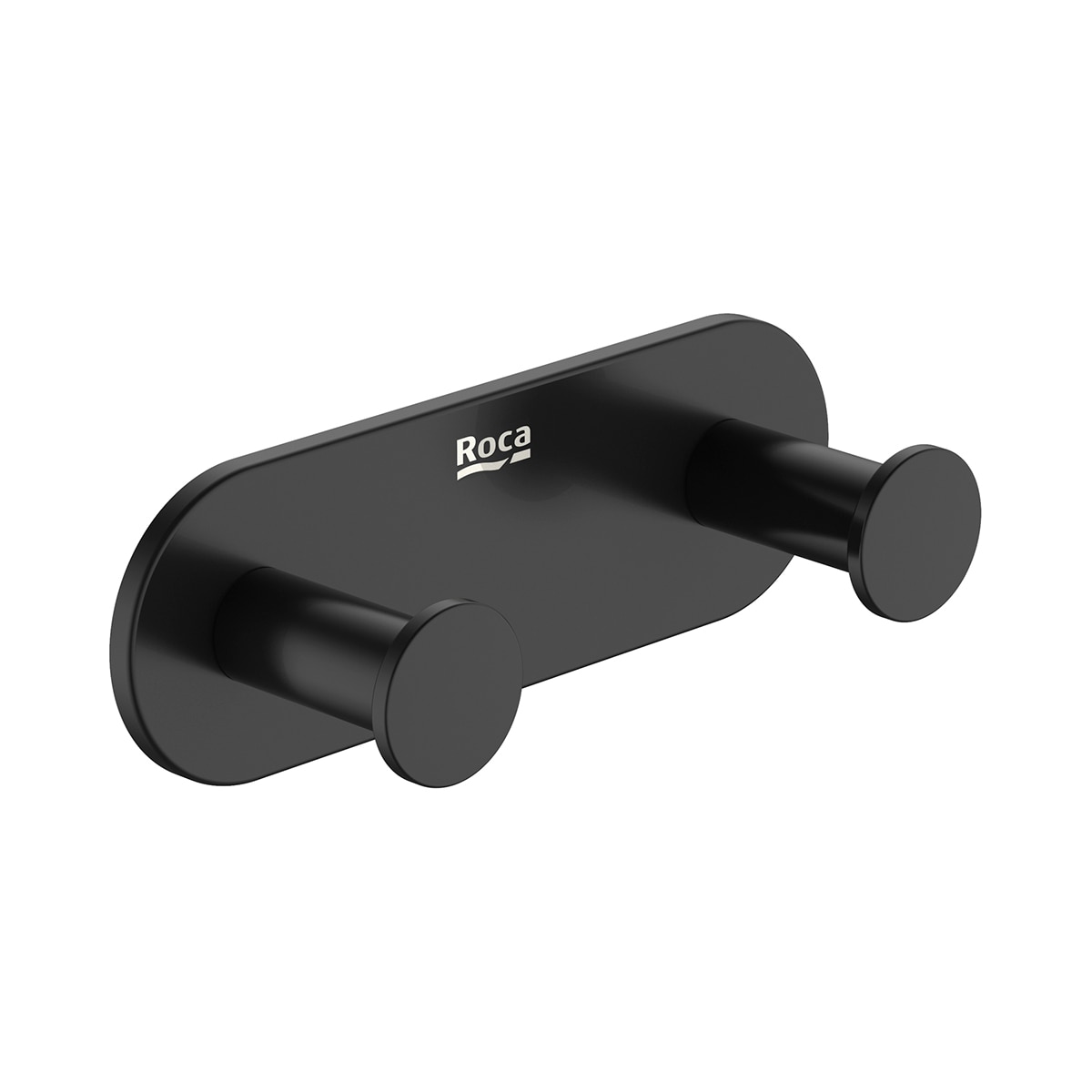 Percha de baño doble Hotels Round Roca - Negro mate Negro mate-1