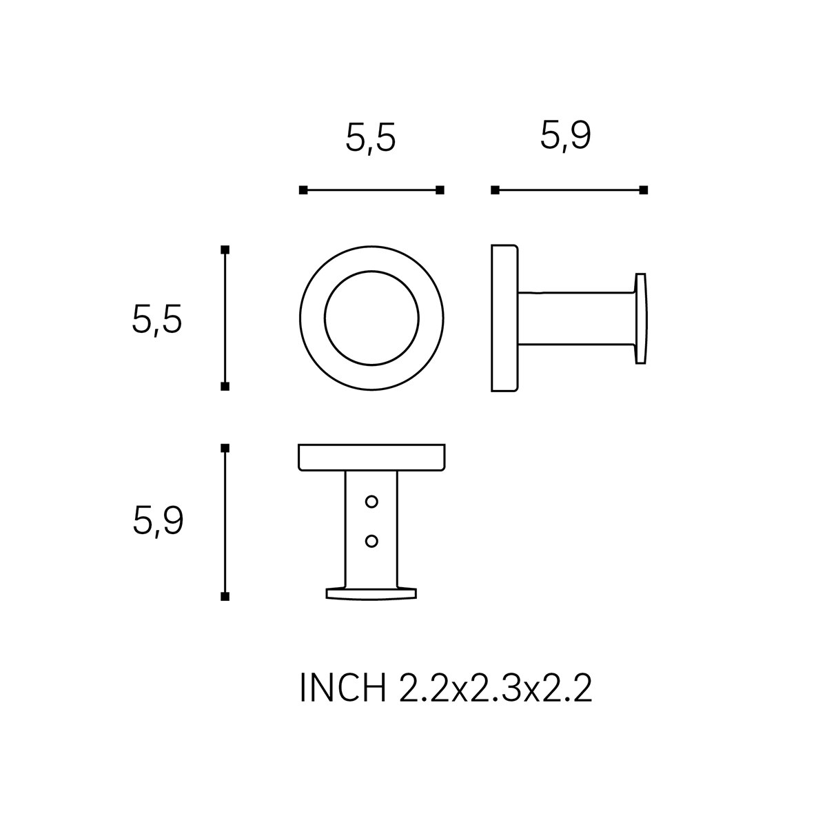 Percha individual de baño Architect S+ Cosmic - Negro mate Negro mate-4