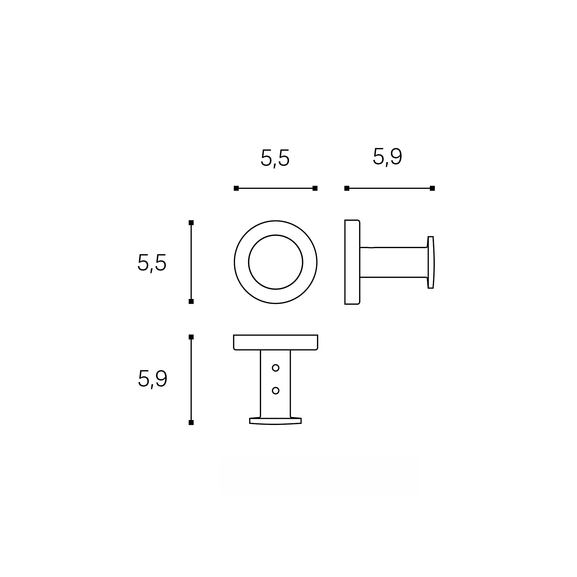 Percha individual de baño Architect S+ Cosmic - Negro mate Negro mate-5