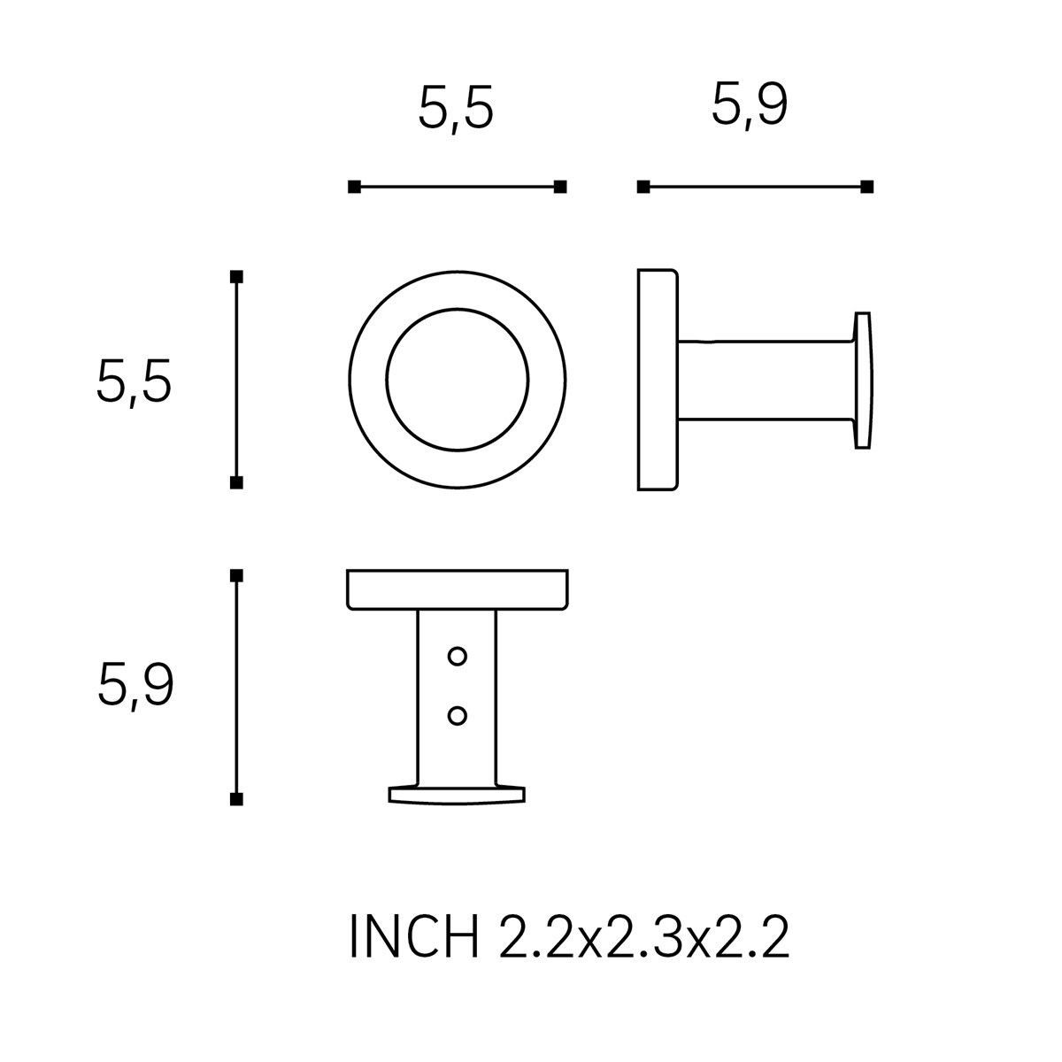 Percha individual de baño Architect S+ Cosmic - Acero mate Acero mate-3