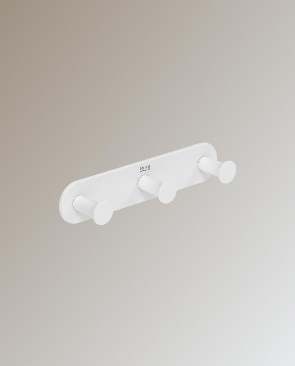 Percha de baño triple Hotels Round Roca - Blanco Blanco-1