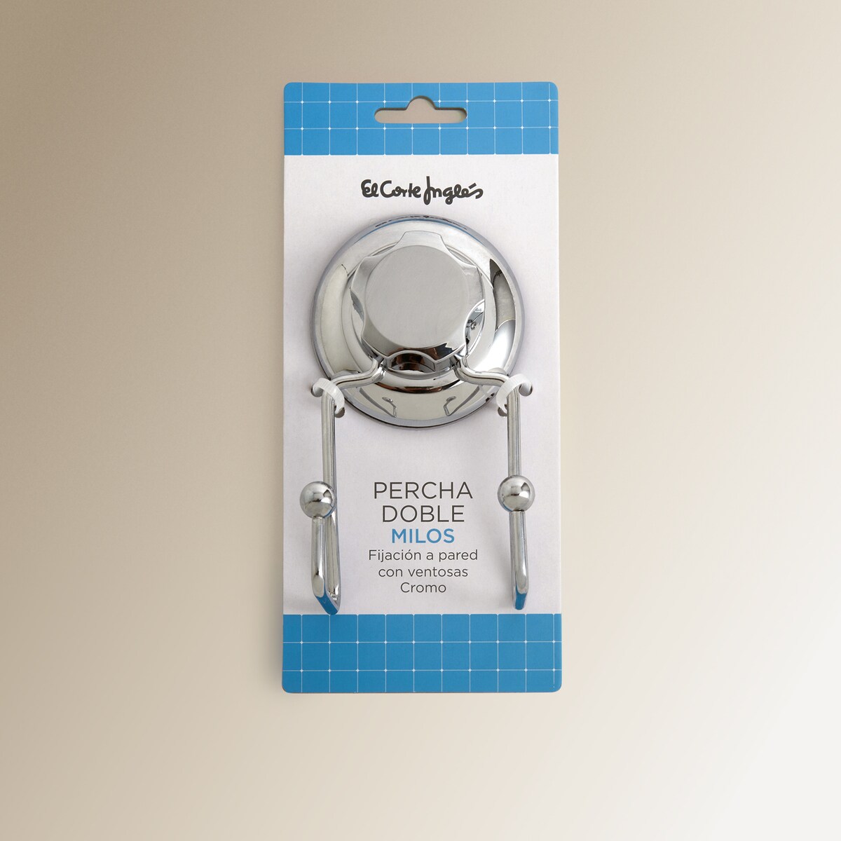 Percha doble de  baño Milos El Corte Inglés Cromo-2