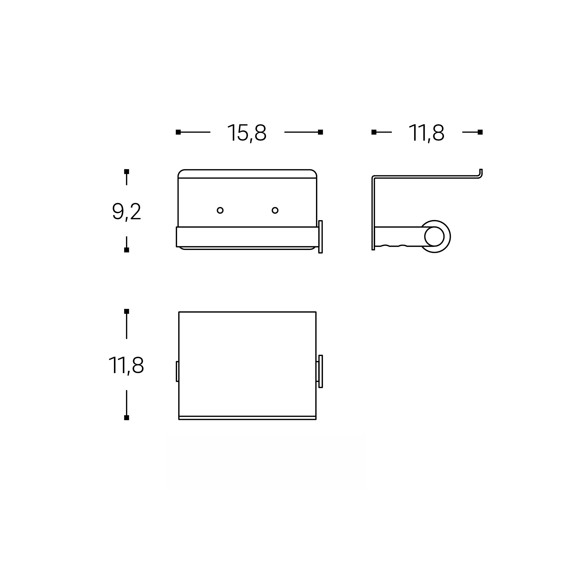Portarrollos con tapa Architect S+ Cosmic - Negro mate Negro mate-4