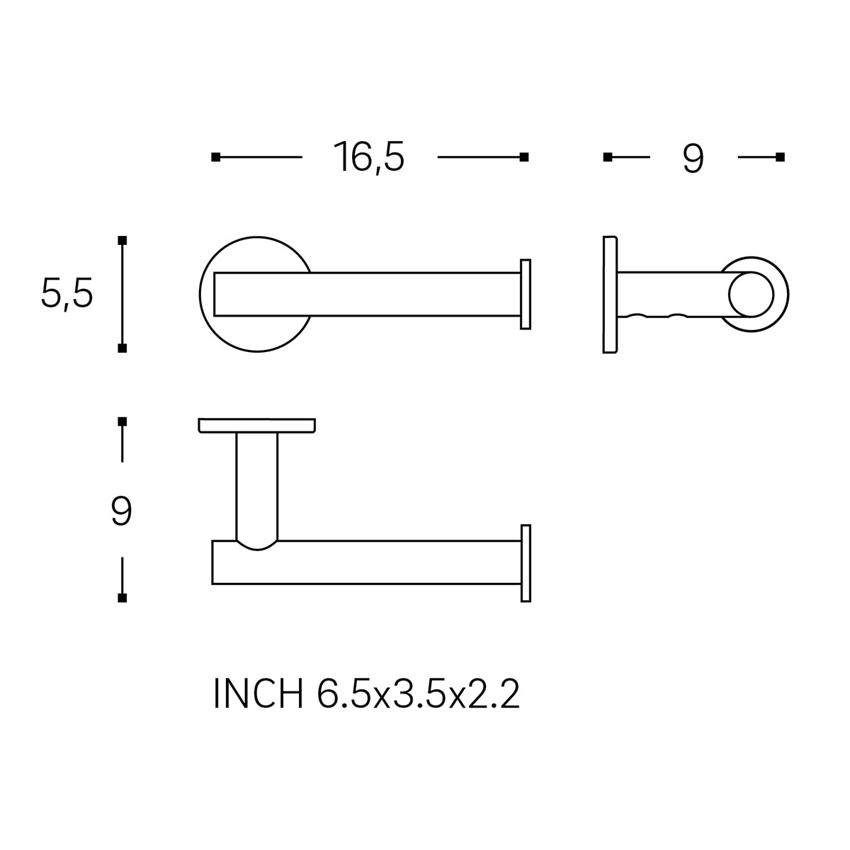 Imagen 3 de Portarrollos sin tapa Architect S+ Cosmic - Negro mate Negro mate