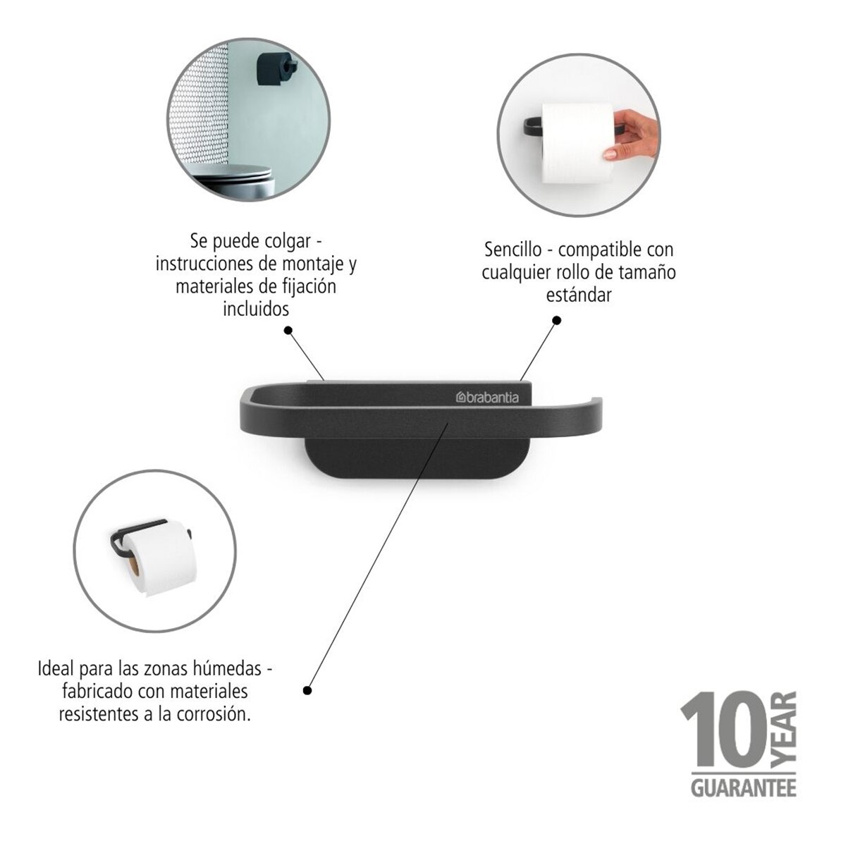 Imagen 5 de Portarrollos sin tapa MindSet Brabantia - Gris Gris