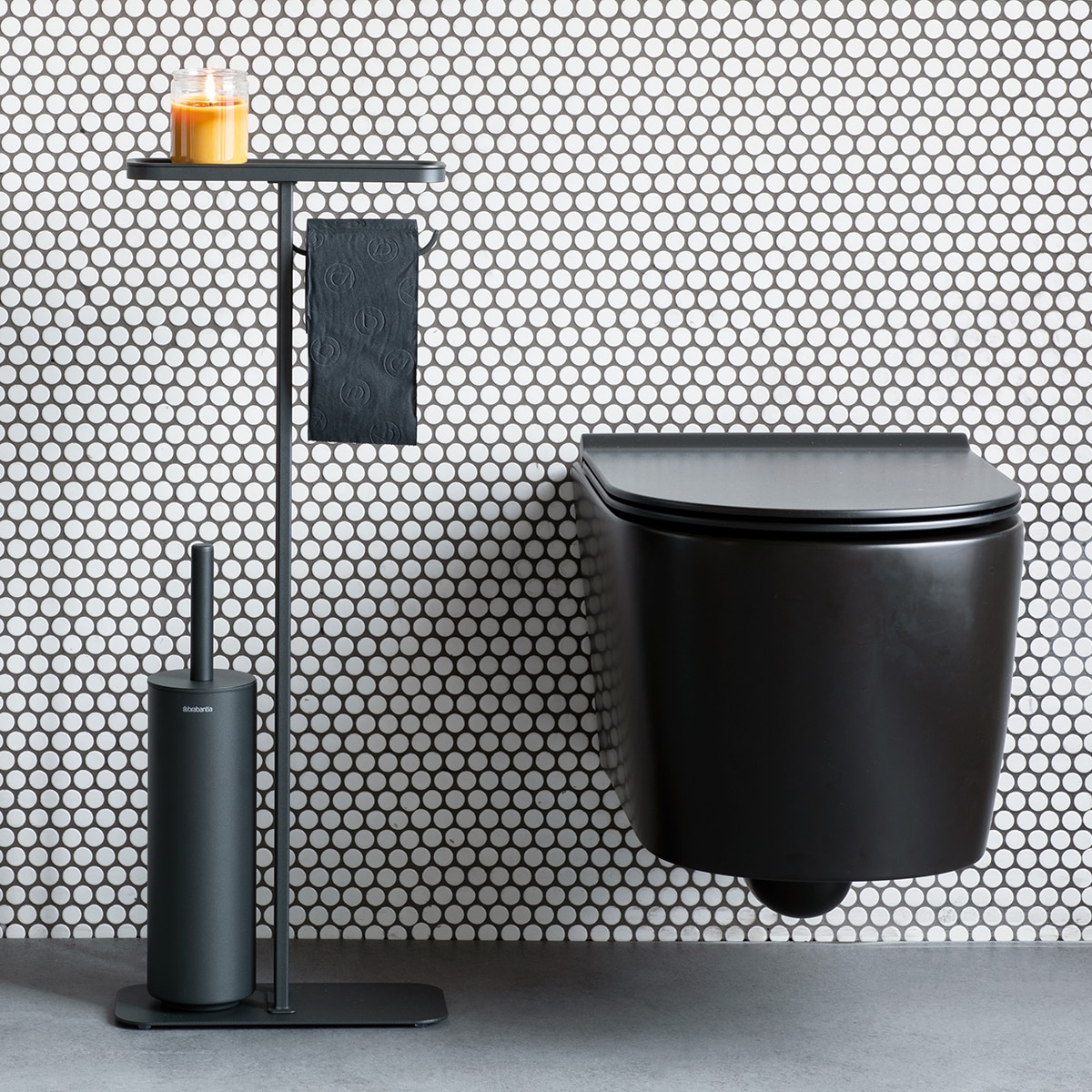 Imagen 3 de Portarrollos de suelo con escobillero y bandeja MindSet Brabantia - Negro Negro