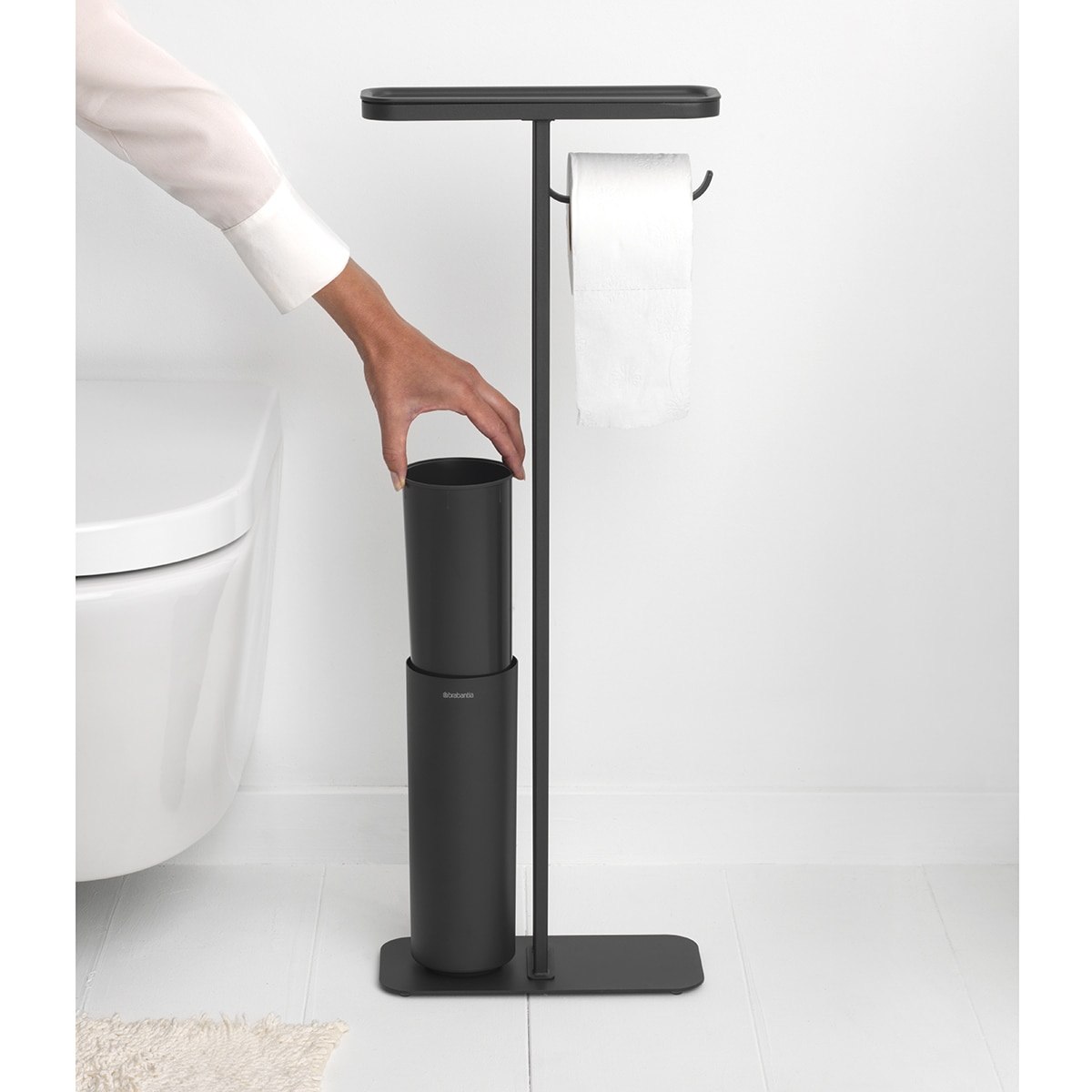 Imagen 4 de Portarrollos de suelo con escobillero y bandeja MindSet Brabantia - Negro Negro