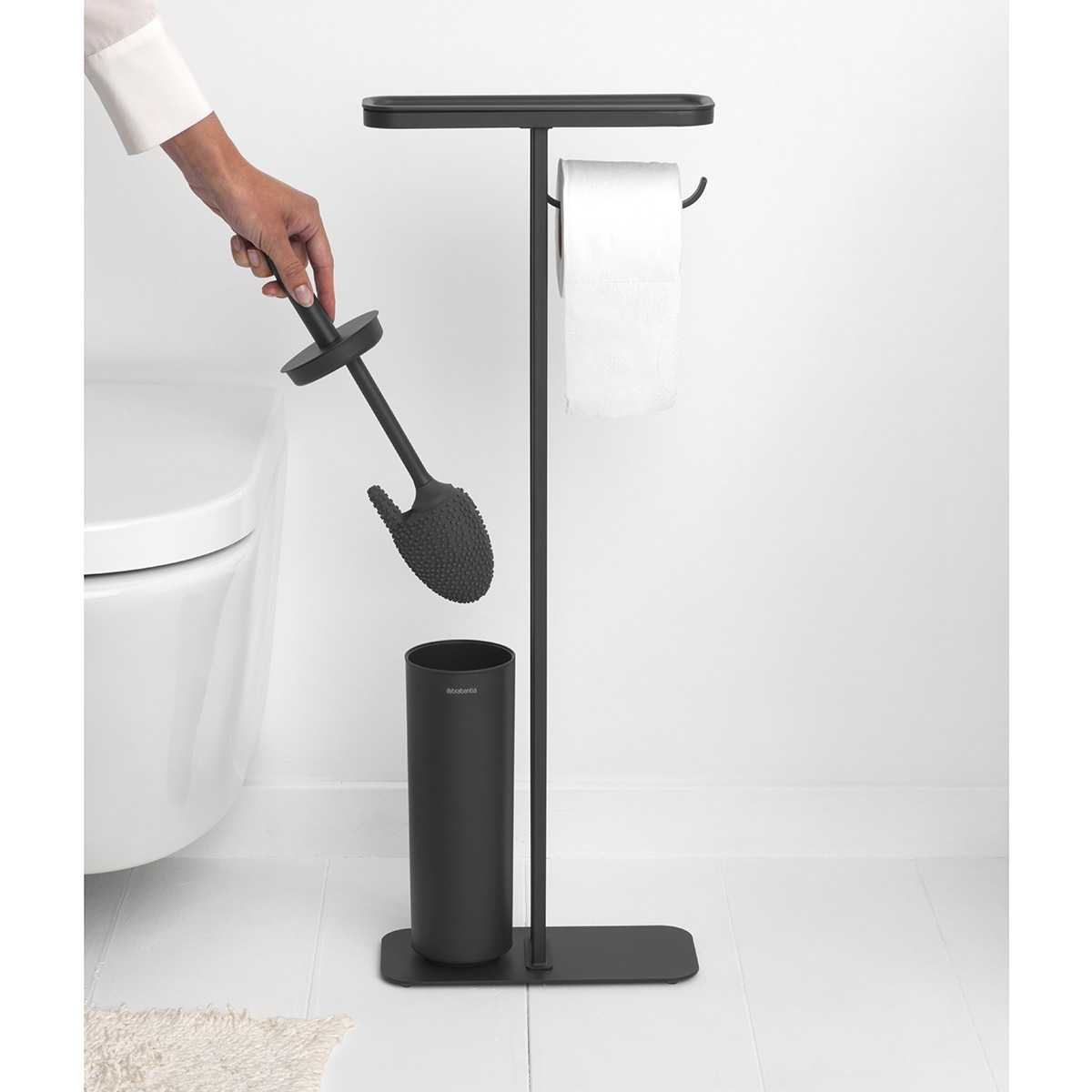 Imagen 5 de Portarrollos de suelo con escobillero y bandeja MindSet Brabantia - Negro Negro