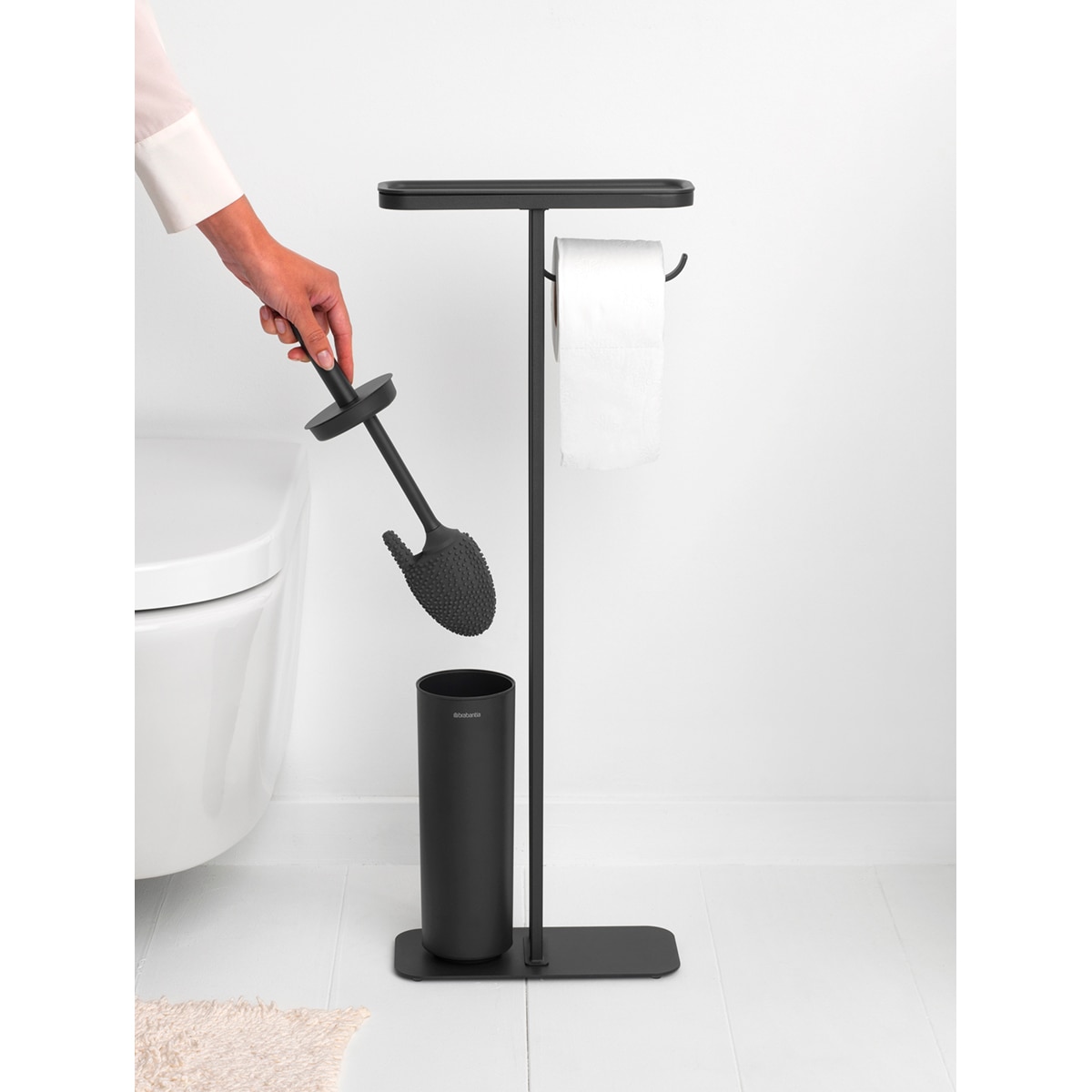 Imagen 7 de Portarrollos de suelo con escobillero y bandeja MindSet Brabantia - Negro Negro