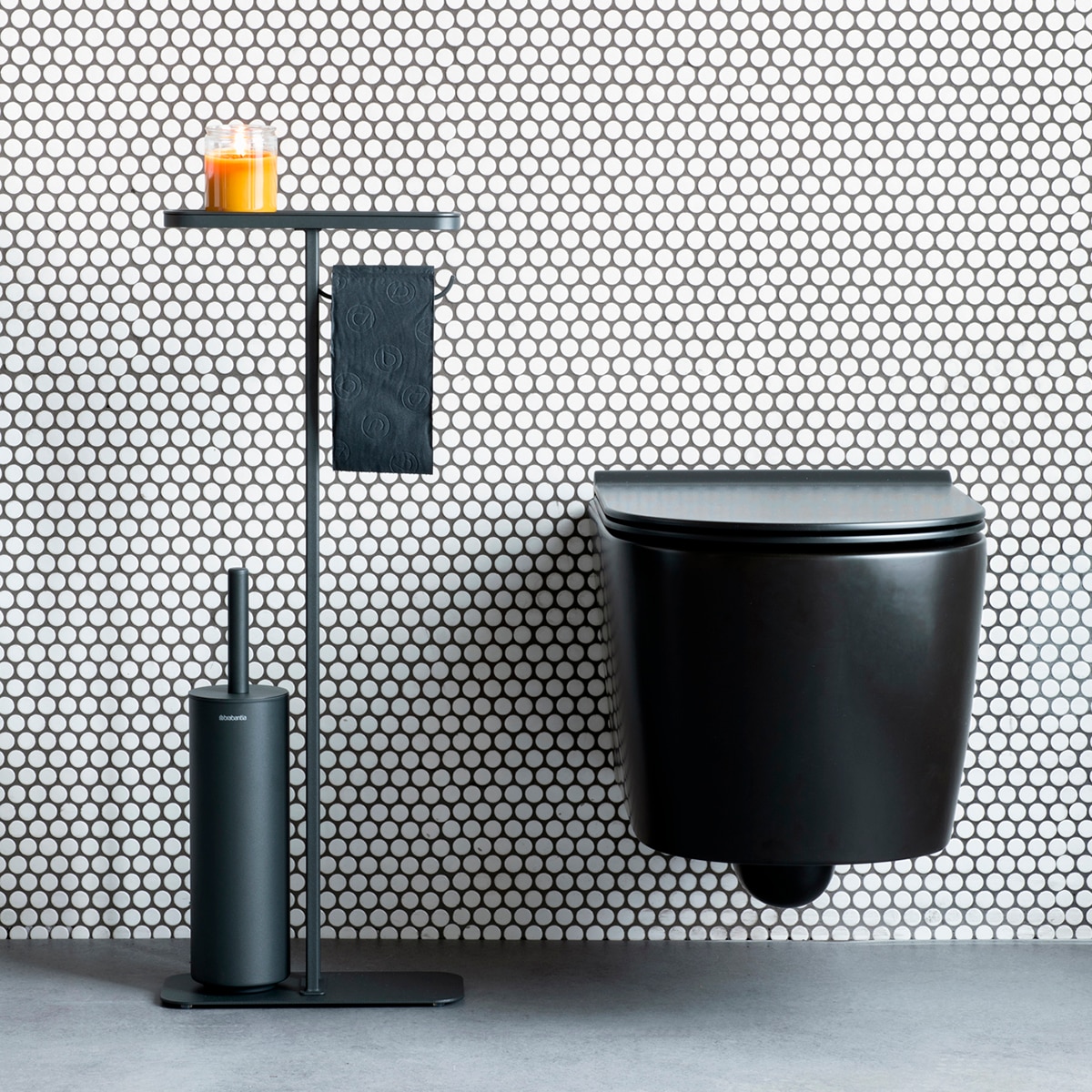Imagen 8 de Portarrollos de suelo con escobillero y bandeja MindSet Brabantia - Negro Negro