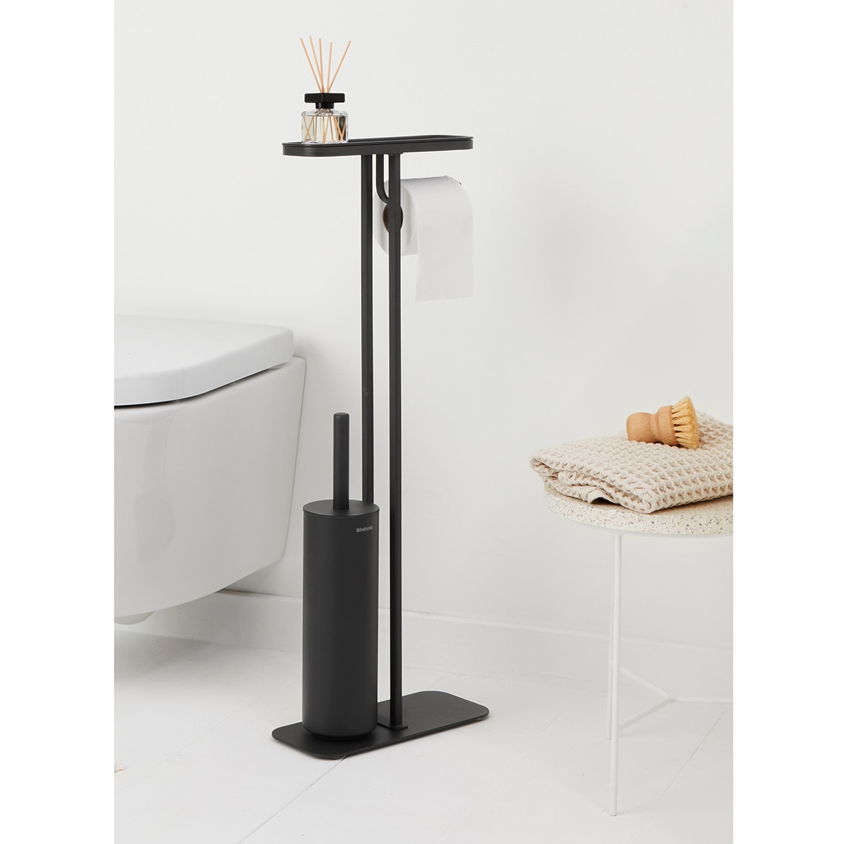 Imagen 9 de Portarrollos de suelo con escobillero y bandeja MindSet Brabantia - Negro Negro