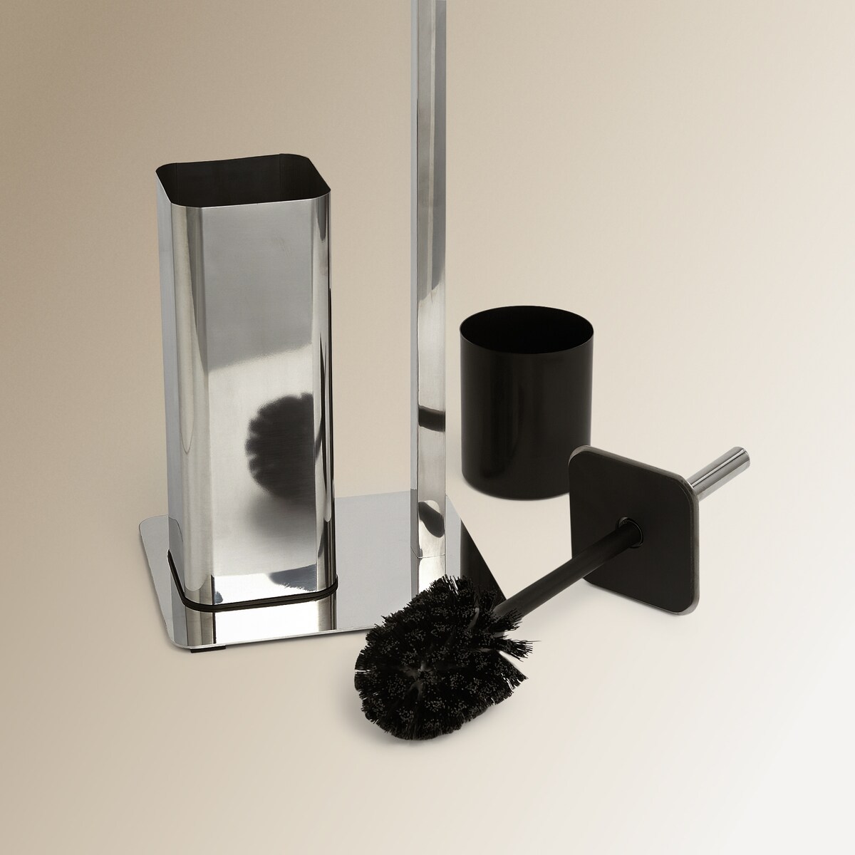 Porta-rolos de Solo com Piaçaba Miran Cromado-3