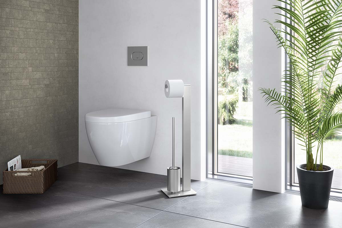 Porta-rolos de Solo com Piaçaba Atore Aço fosco-2