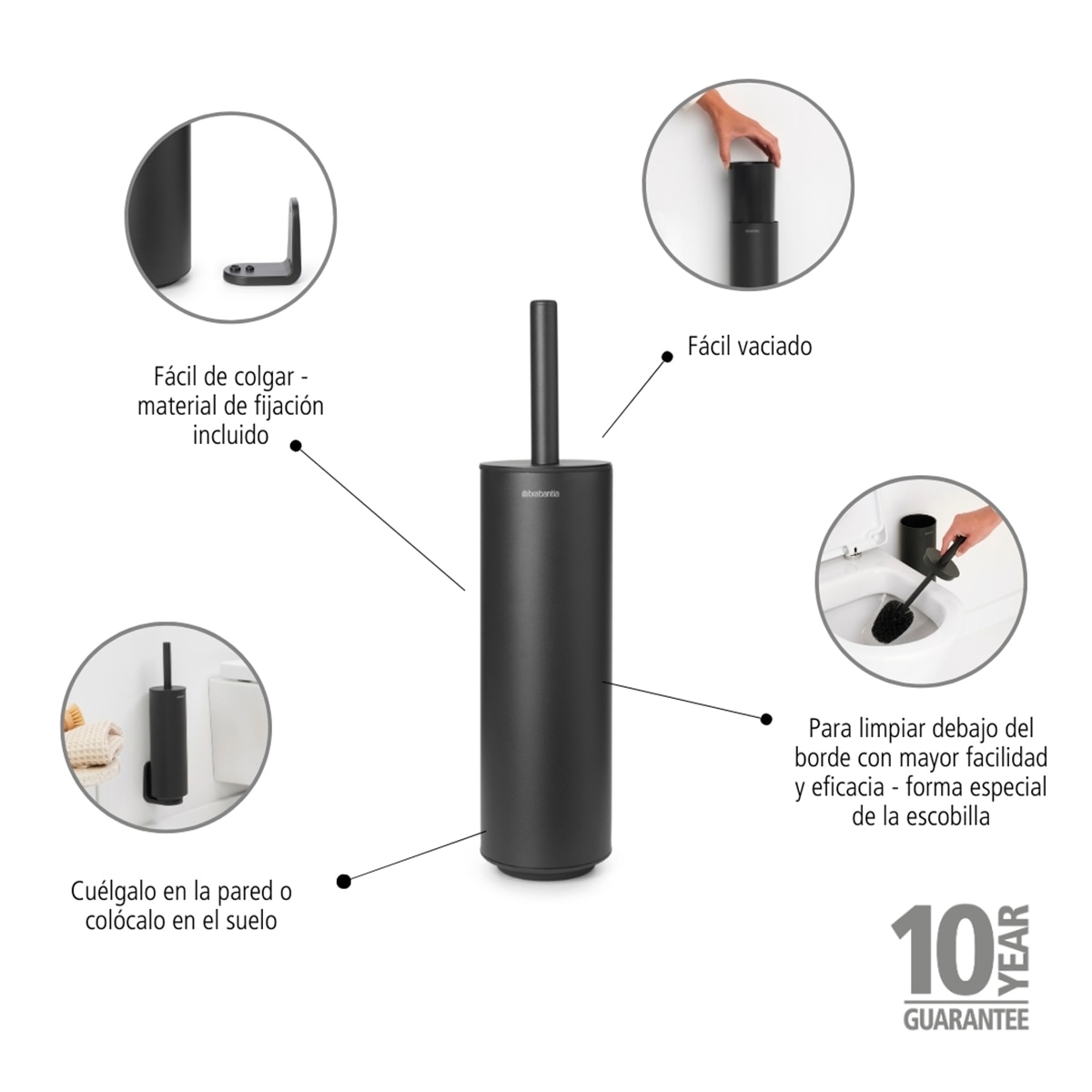Imagen 6 de Escobillero de pared MindSet Brabantia - Negro Negro