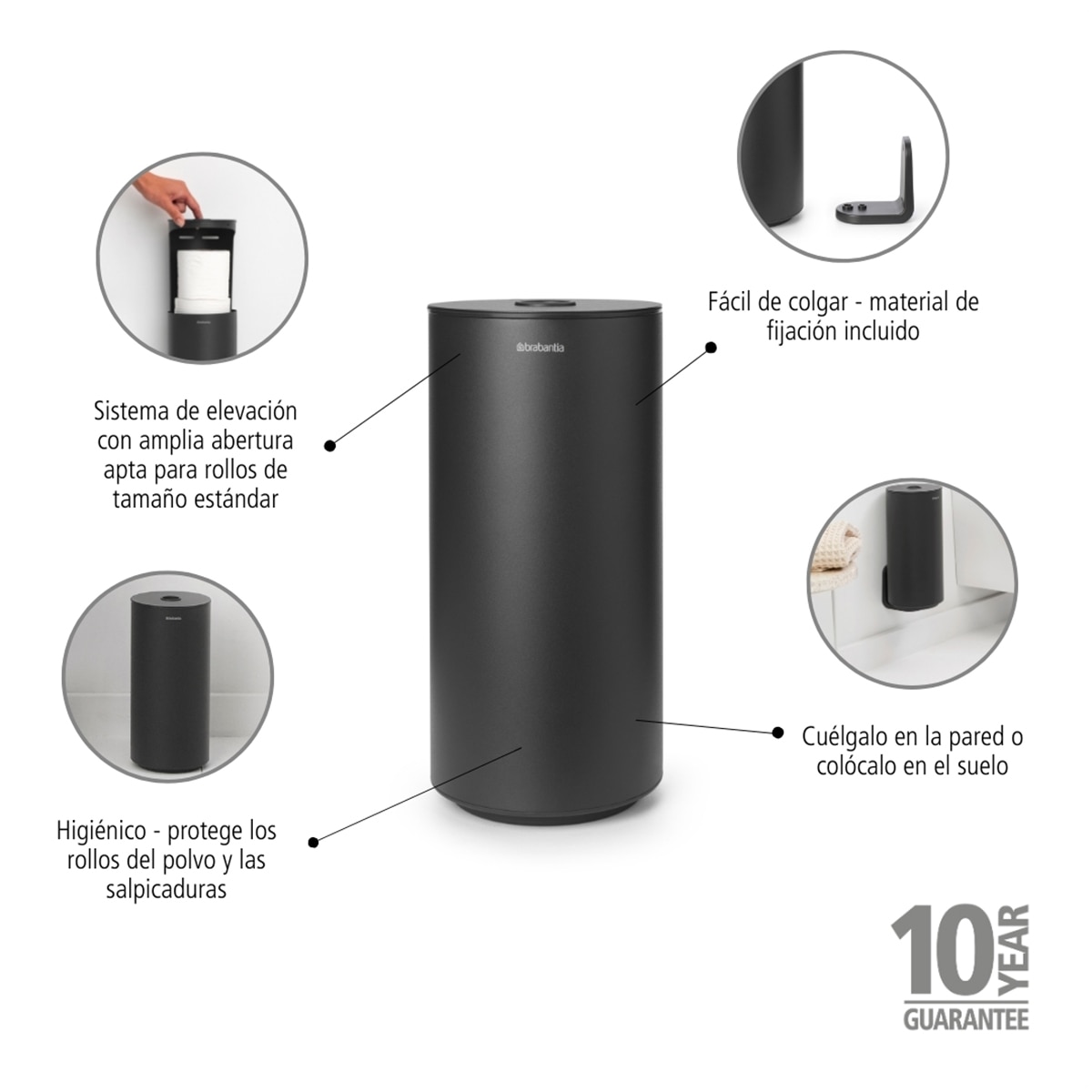 Imagen 6 de Portarrollos de reserva MindSet Brabantia - Gris Gris