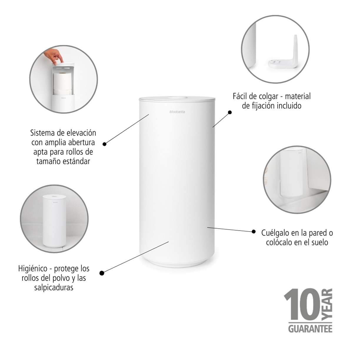 Imagen 6 de Portarrollos de reserva MindSet Brabantia - Blanco Blanco