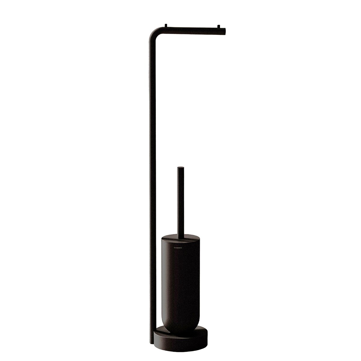 Escobillero de suelo con portarrollos Geyser Cosmic - Negro mate Negro mate-2