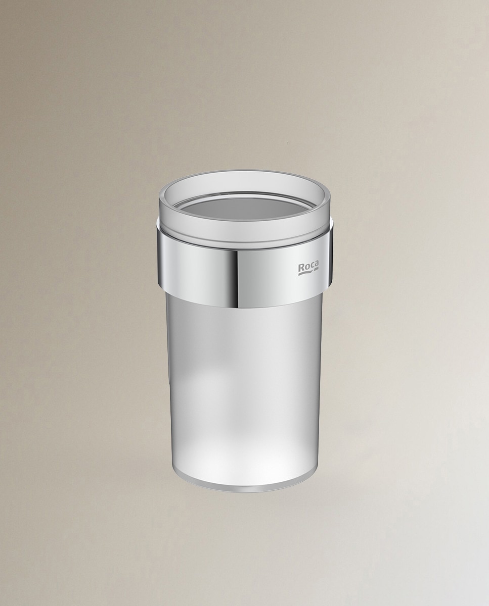 Imagen 1 de Vaso portacepillos de pared Victoria Roca - Cromo Cromo