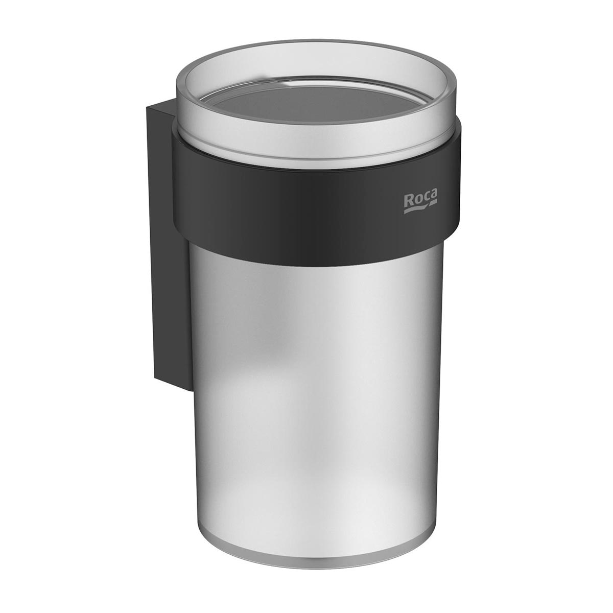 Imagen 1 de Vaso portacepillos de pared Victoria Roca - Negro mate Negro mate