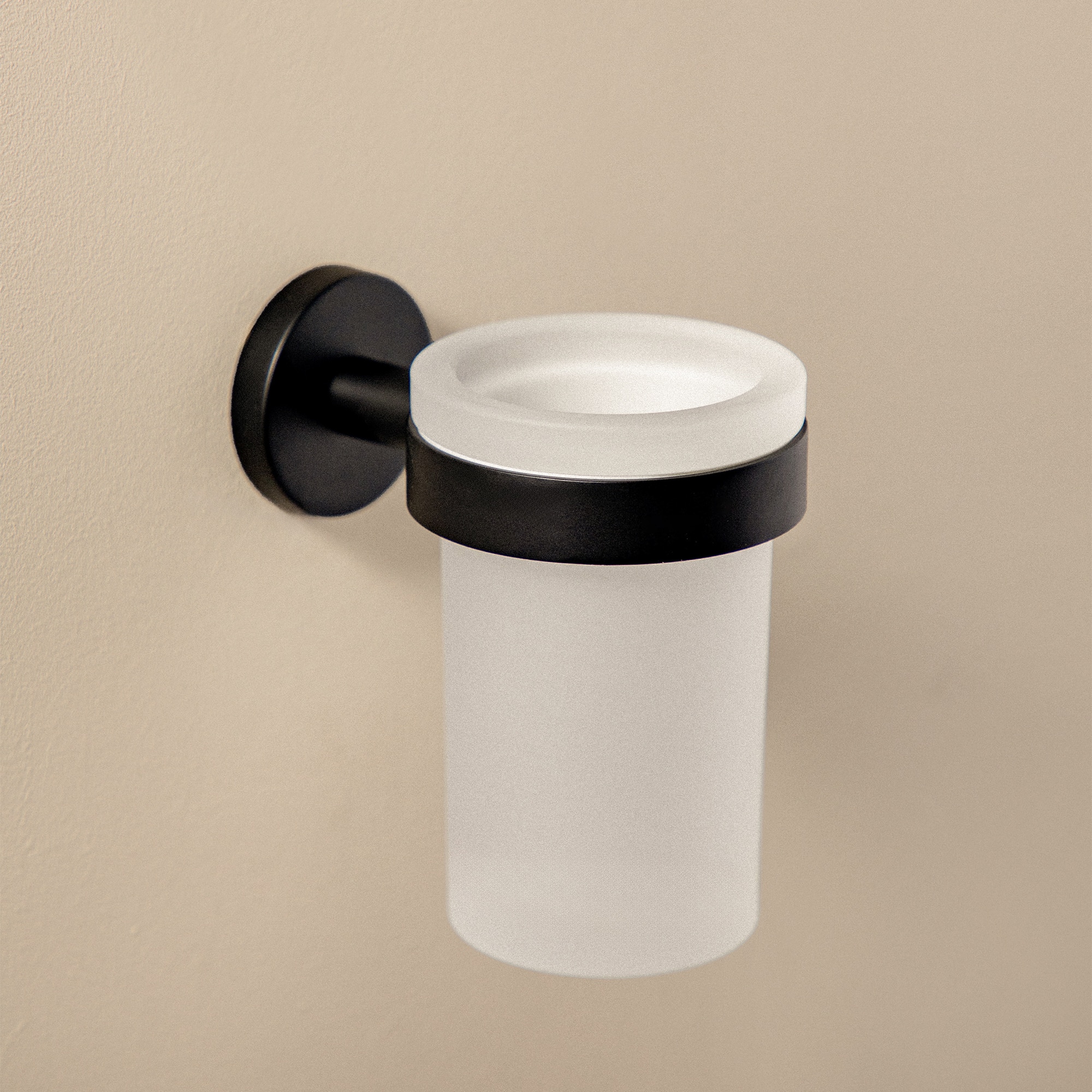 Portacepillos de pared de vidrio Start Cosmic - Negro mate Negro mate-1
