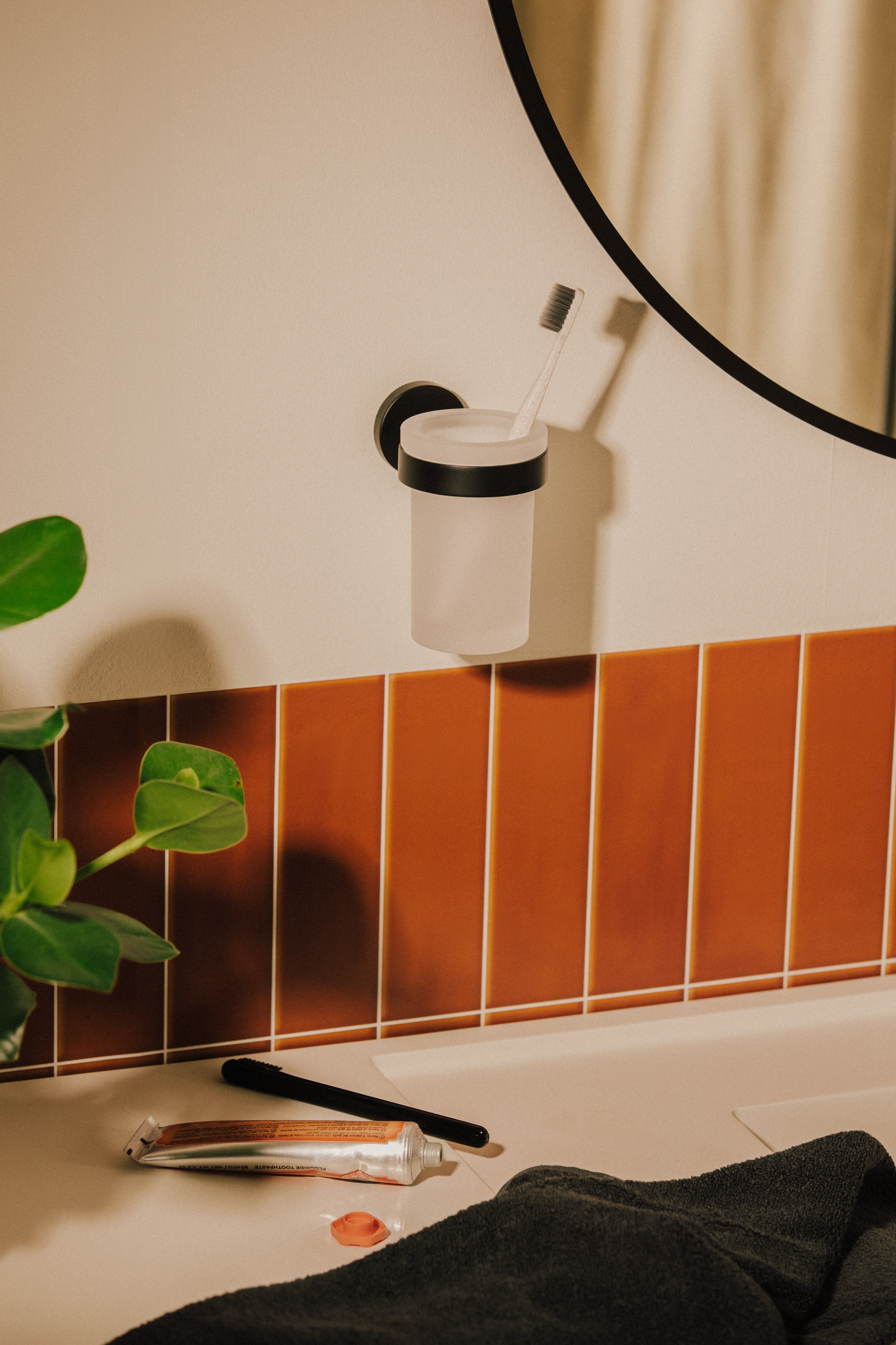 Portacepillos de pared de vidrio Start Cosmic - Negro mate Negro mate-7
