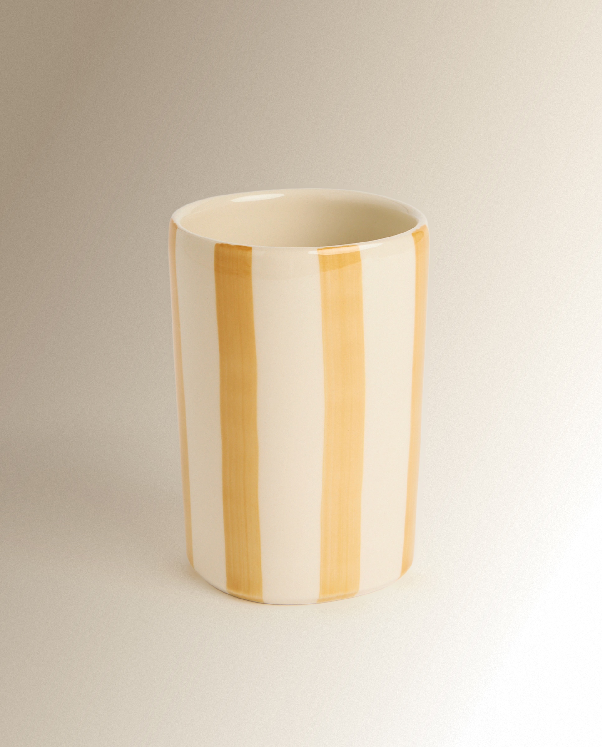 Vaso portacepillos cerámico Pasadena - Mostaza Mostaza-1