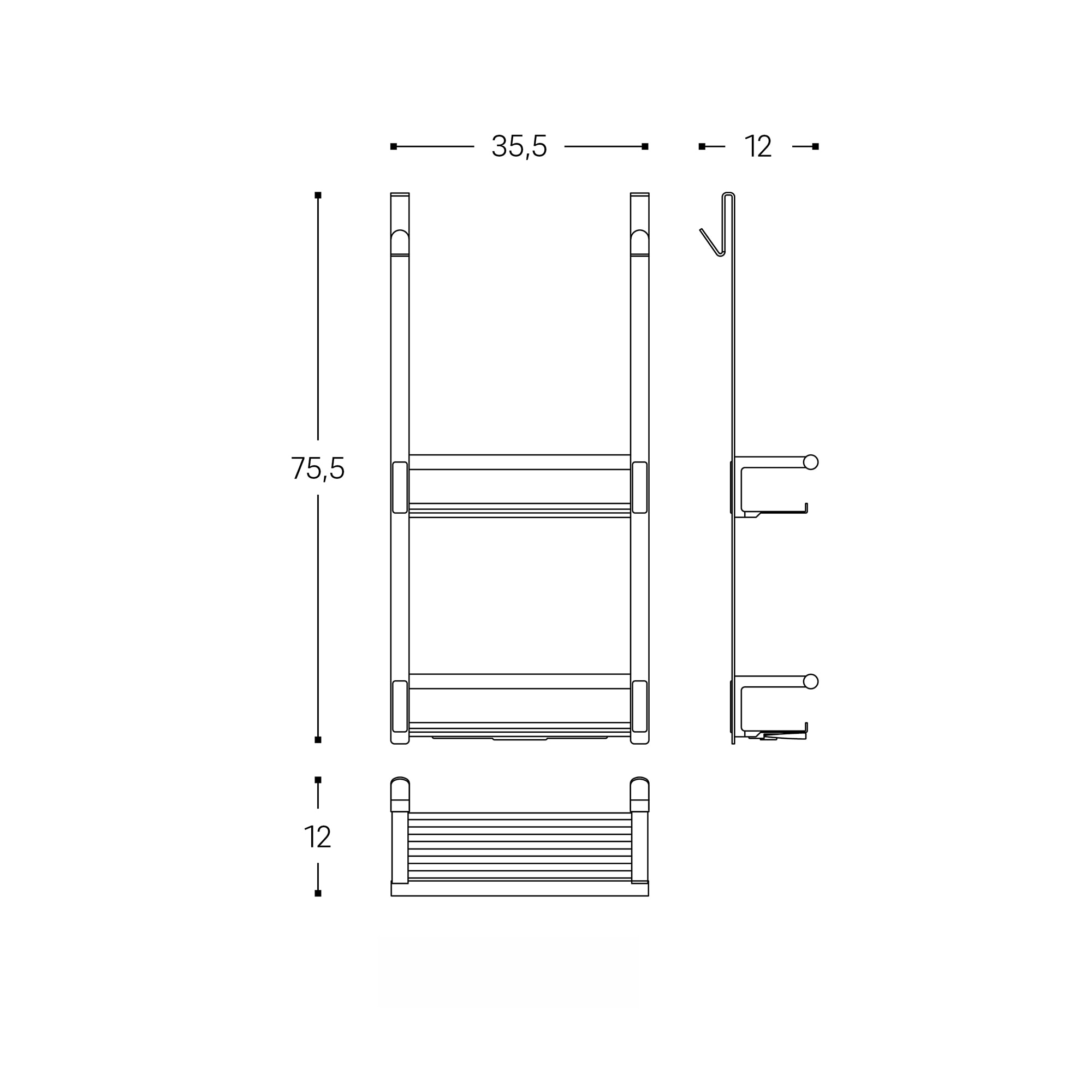 Jabonera para mampara Architect S+ Cosmic Negro mate Negro mate-6