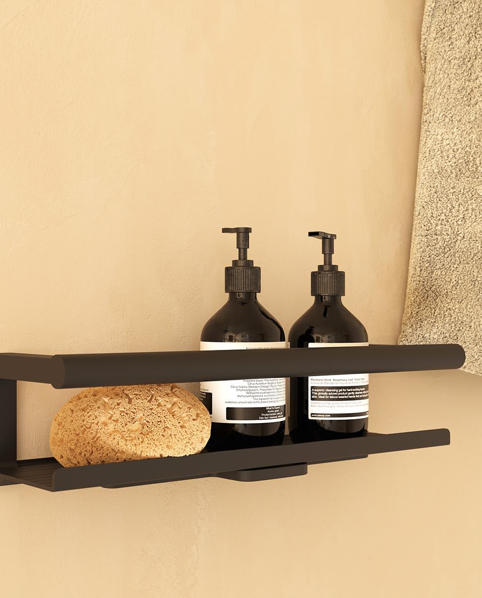 Imagen 3 de Jabonera de ducha con limpiacristales Architect S+ Cosmic - Negro mate Negro mate