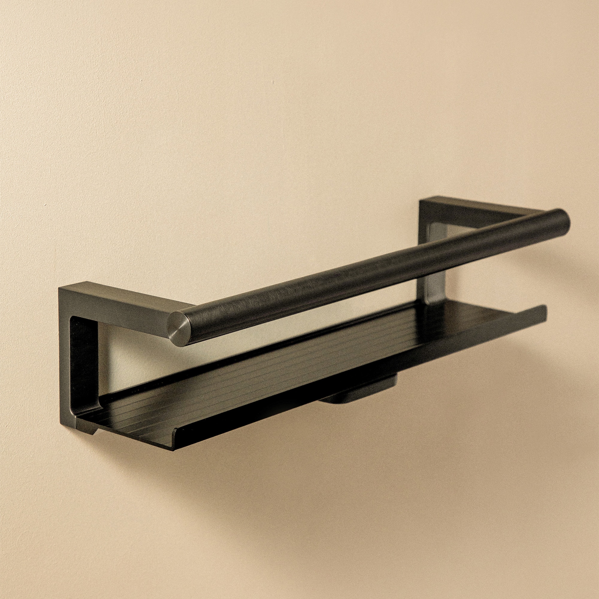 Jabonera de ducha con limpiacristales Architect S+ Cosmic - Negro cepillado Negro cepillado-1
