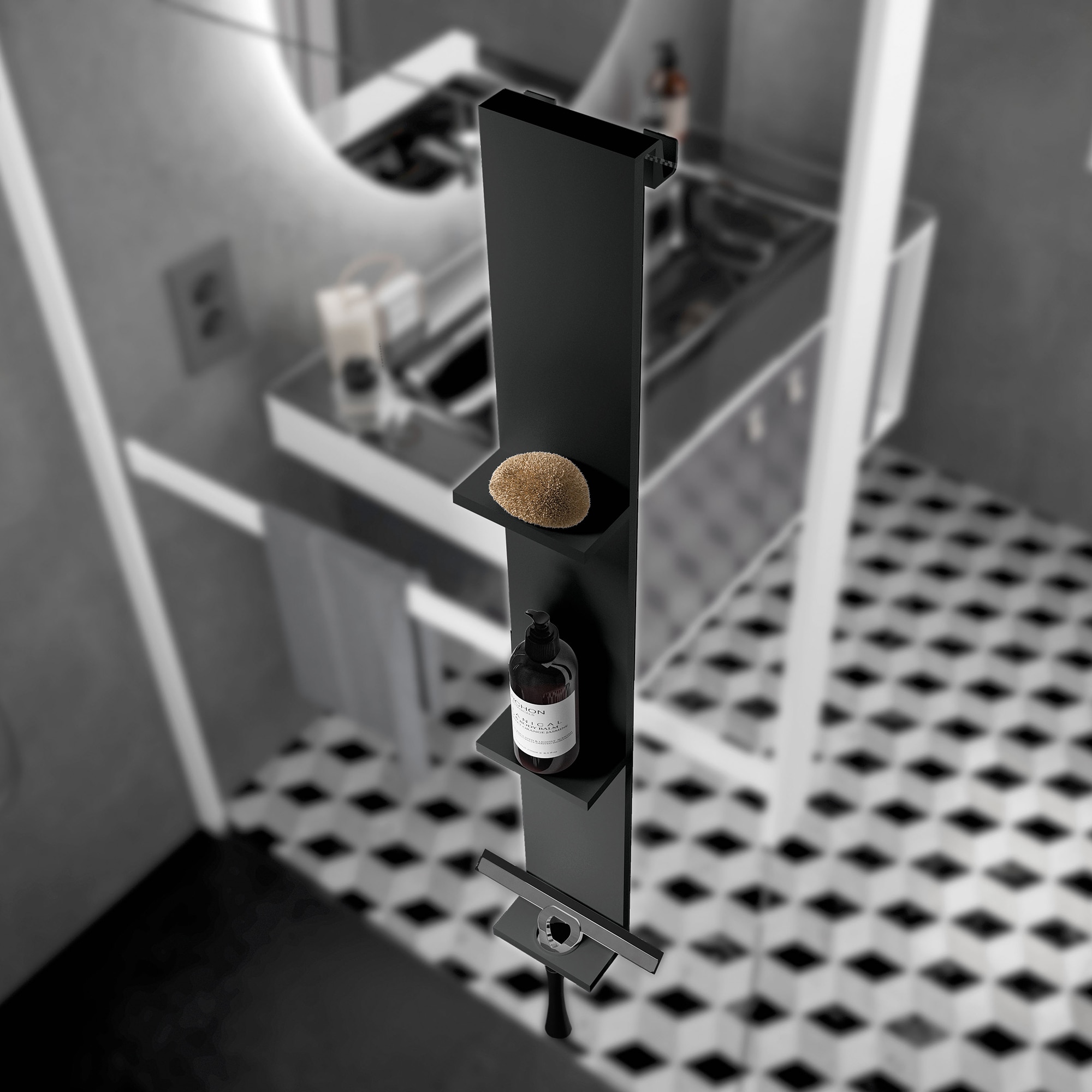 Repisa doble para baño Frame Novellini - Negro Negro-1