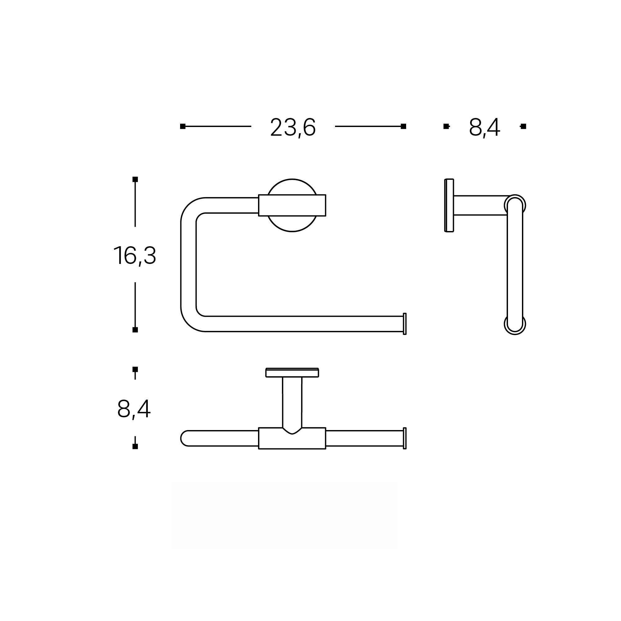 Imagen 3 de Toallero de aro Architect S+ Cosmic - Negro mate Negro mate