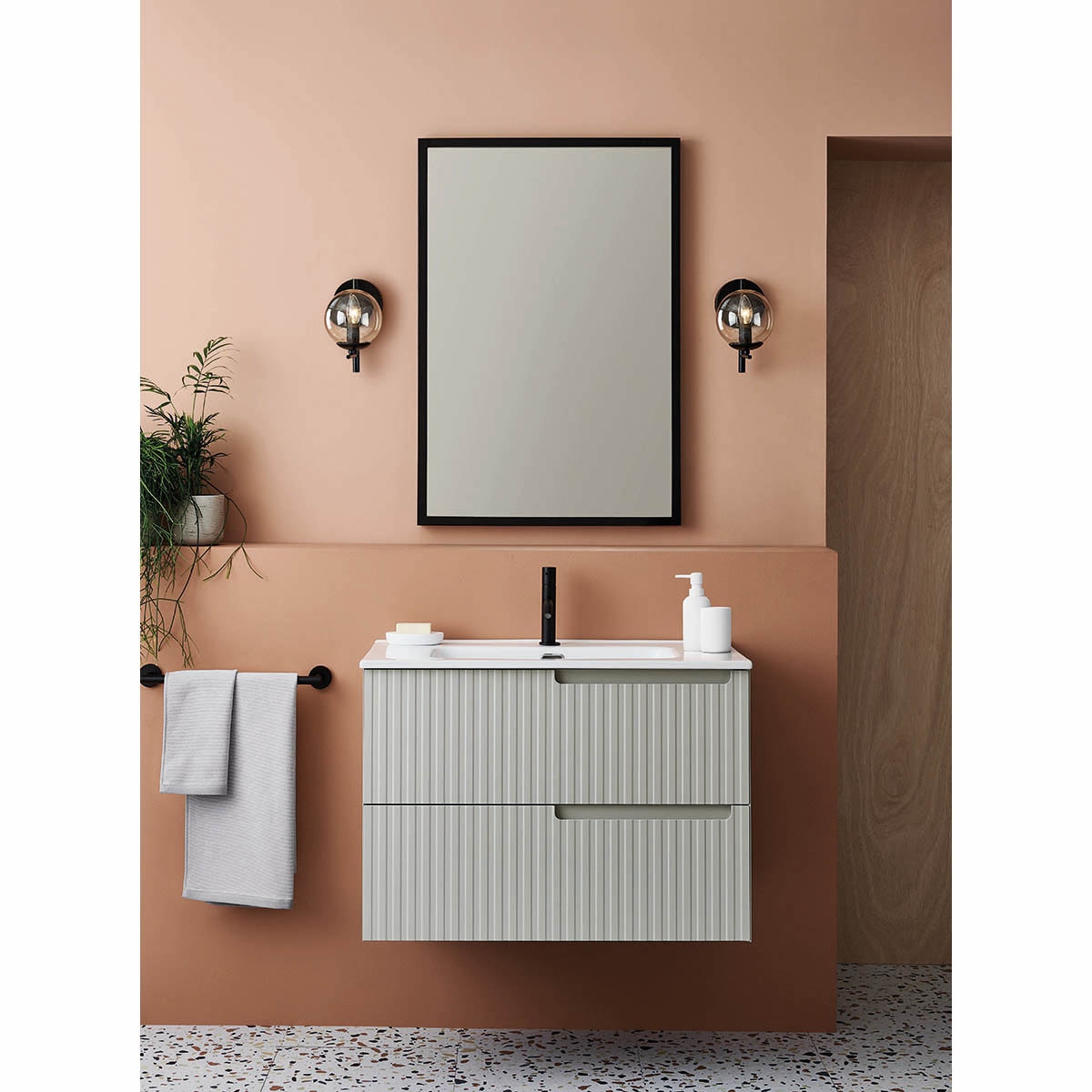 Toallero de barra para lavabo Keros El Corte Inglés - Negro 35 cm Negro-2