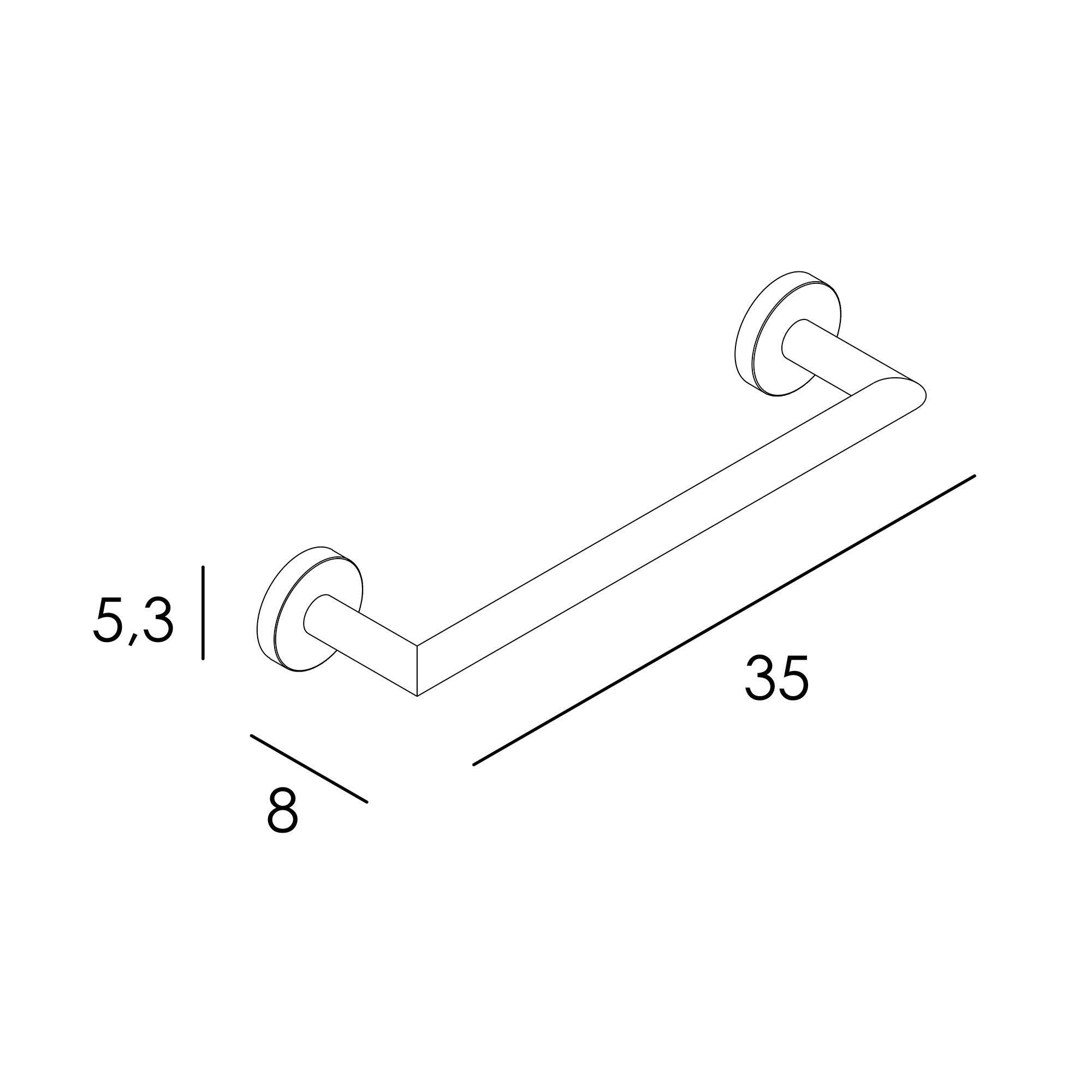 Toallero de barra para lavabo Keros El Corte Inglés - Oro mate 35 cm Oro mate-3