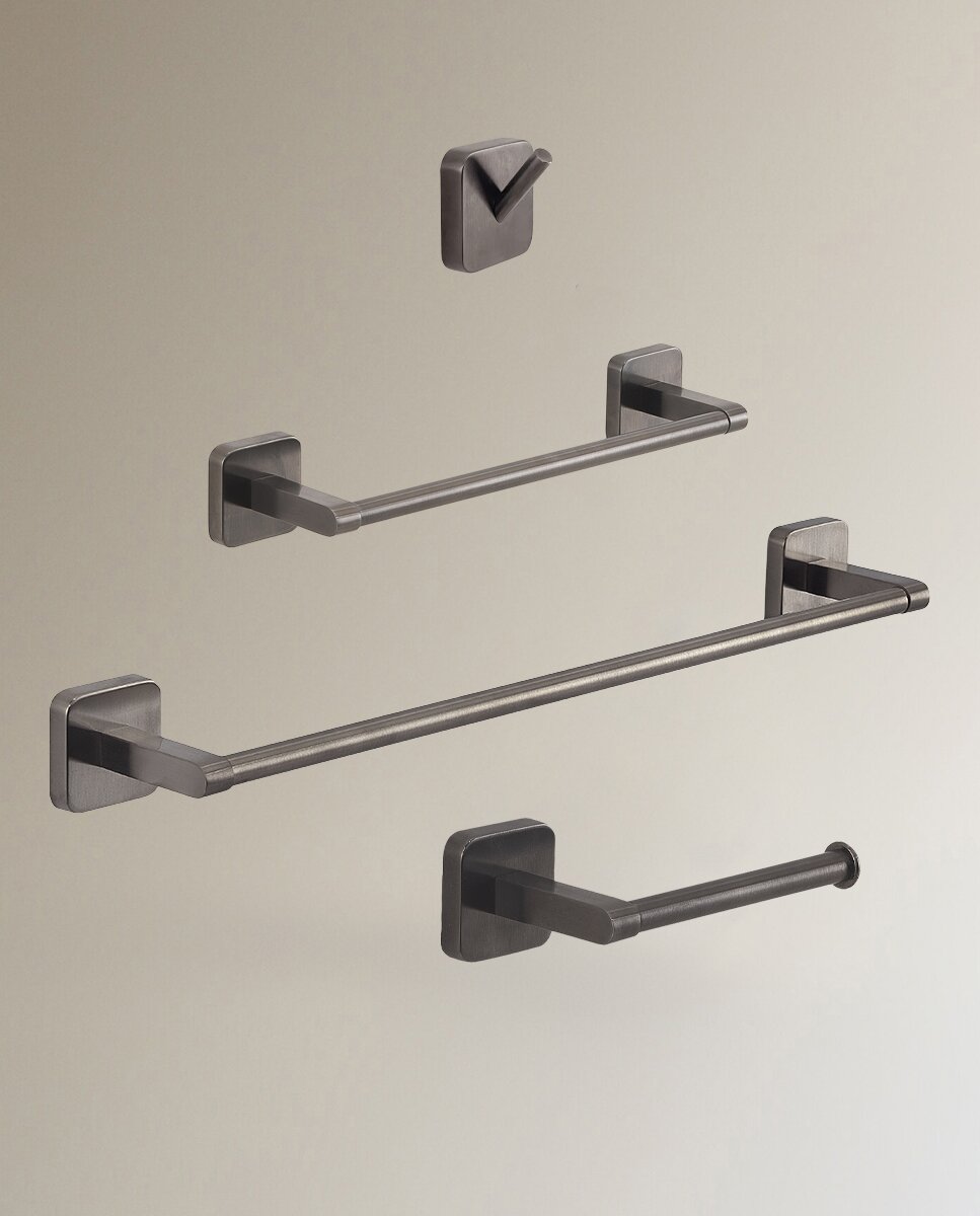 Toallero de barra Tasos - Gun metal 45 cm Gun metal-2