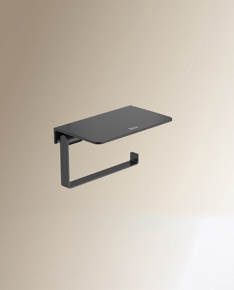 Colección de accesorios de baño Hotels Square en negro Roca 3