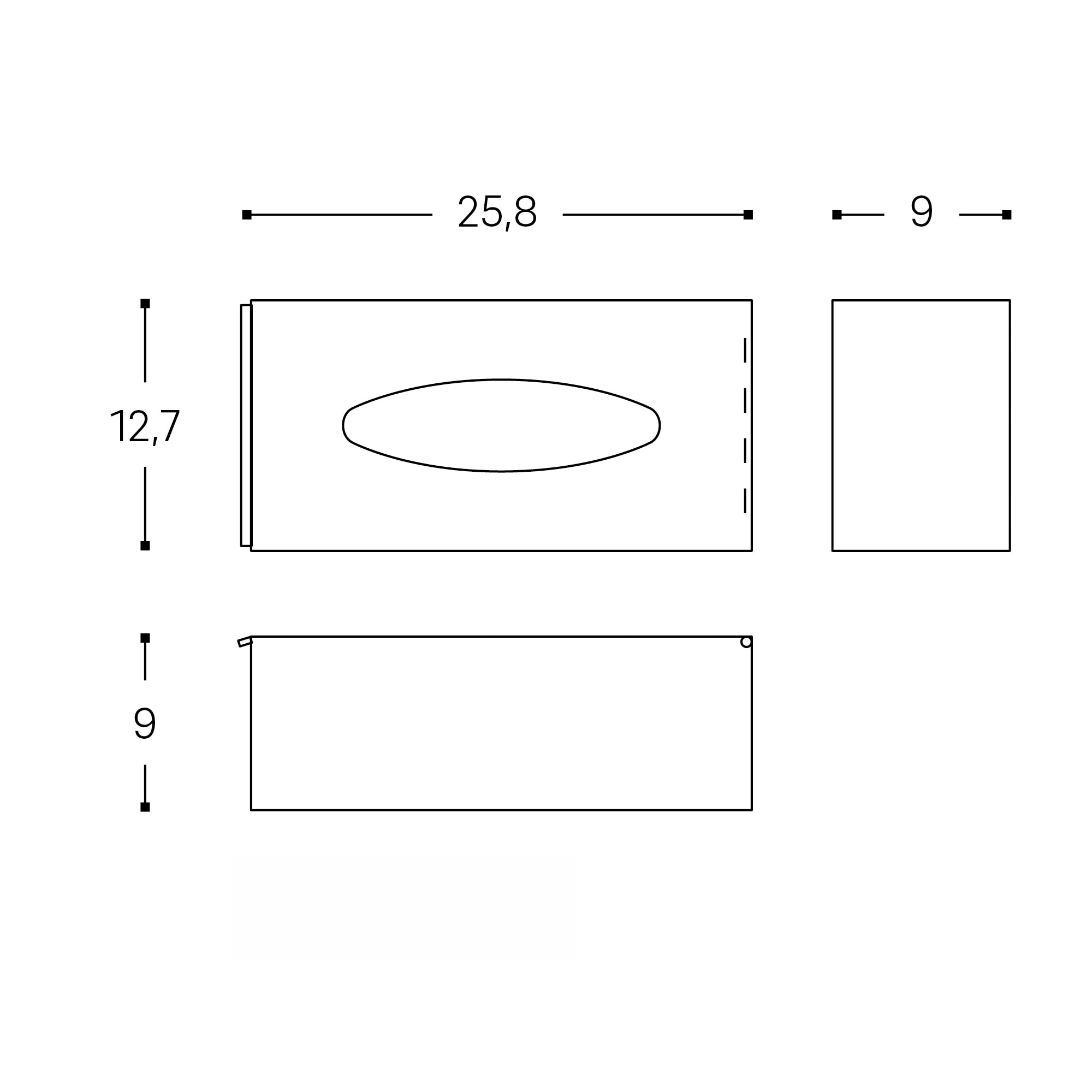 Caja para pañuelos de acero inoxidable Architect S+ Cosmic - Negro mate Negro mate-8
