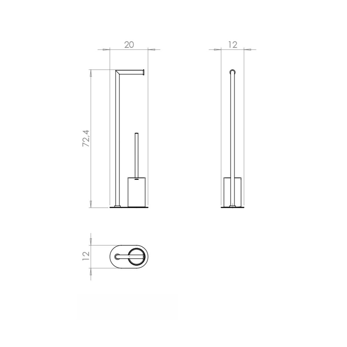 Imagen 4 de Escobillero/portarrollos para el suelo Architect S+ Cosmic - Blanco Blanco