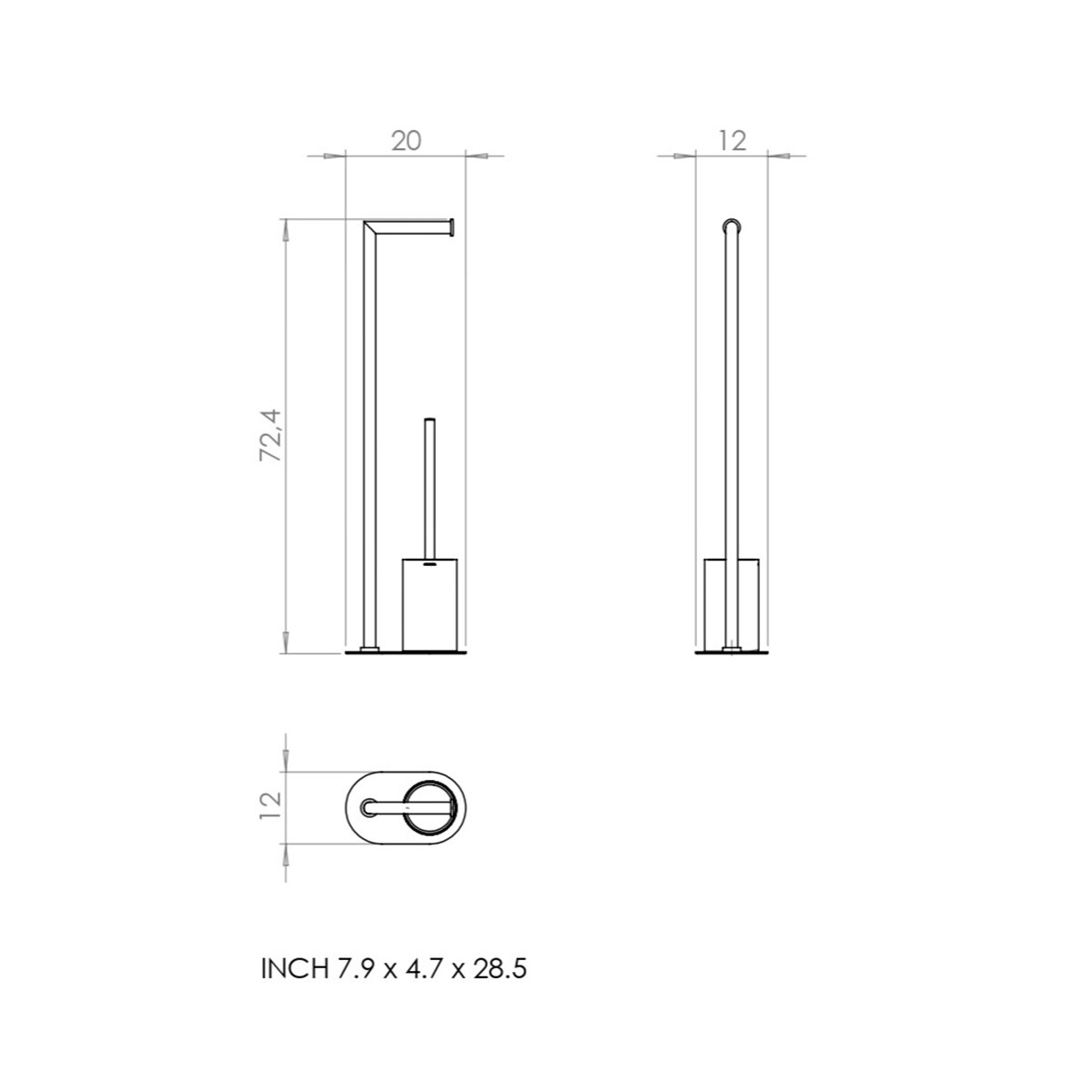 Imagen 8 de Escobillero/portarrollos para el suelo Architect S+ Cosmic - Oro Oro