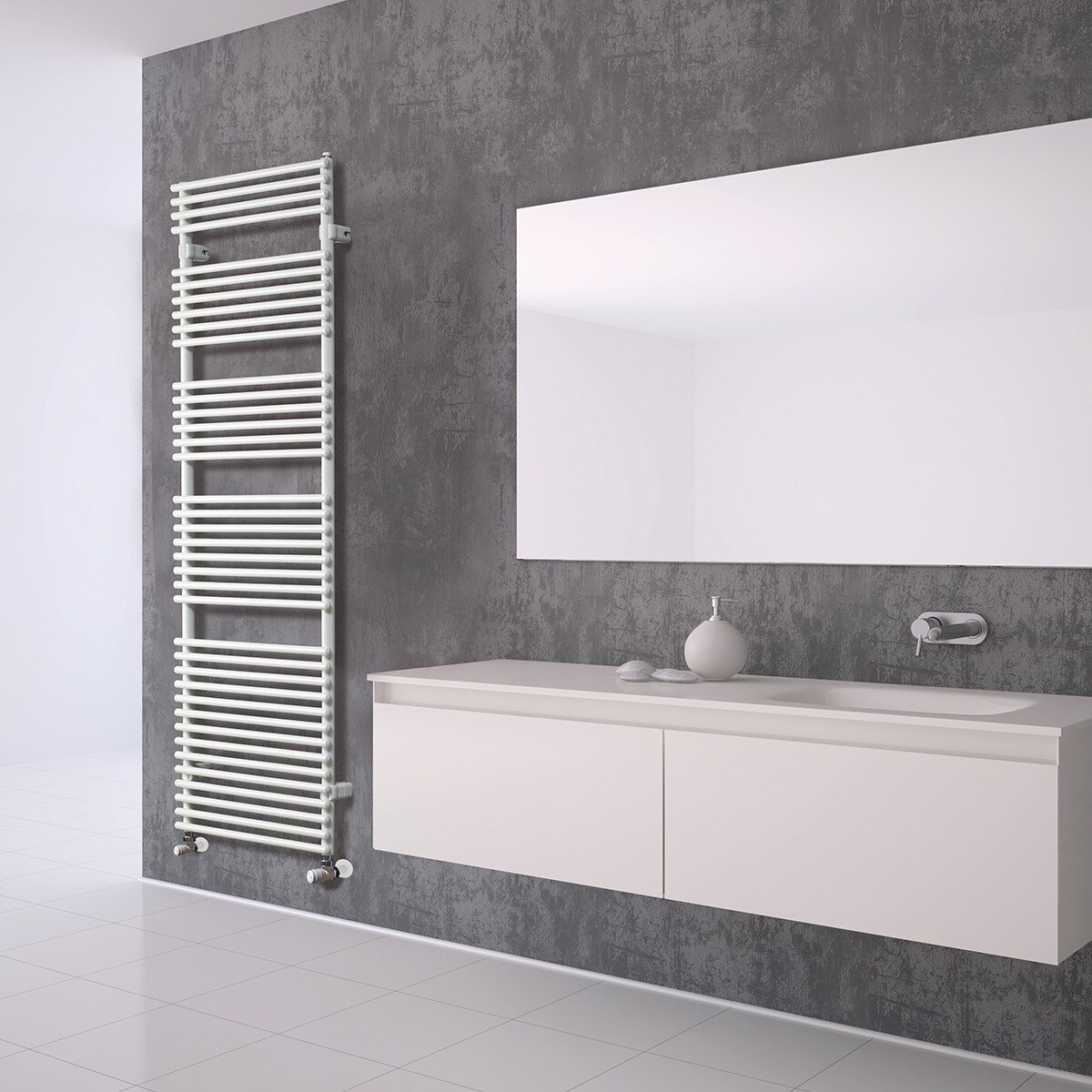 Toalheiro radiador com 2 espaços Flauto Branco-2