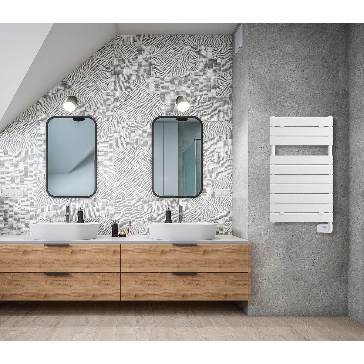 Toalheiro eléctrico decorativo 400 W Iris Branco-2
