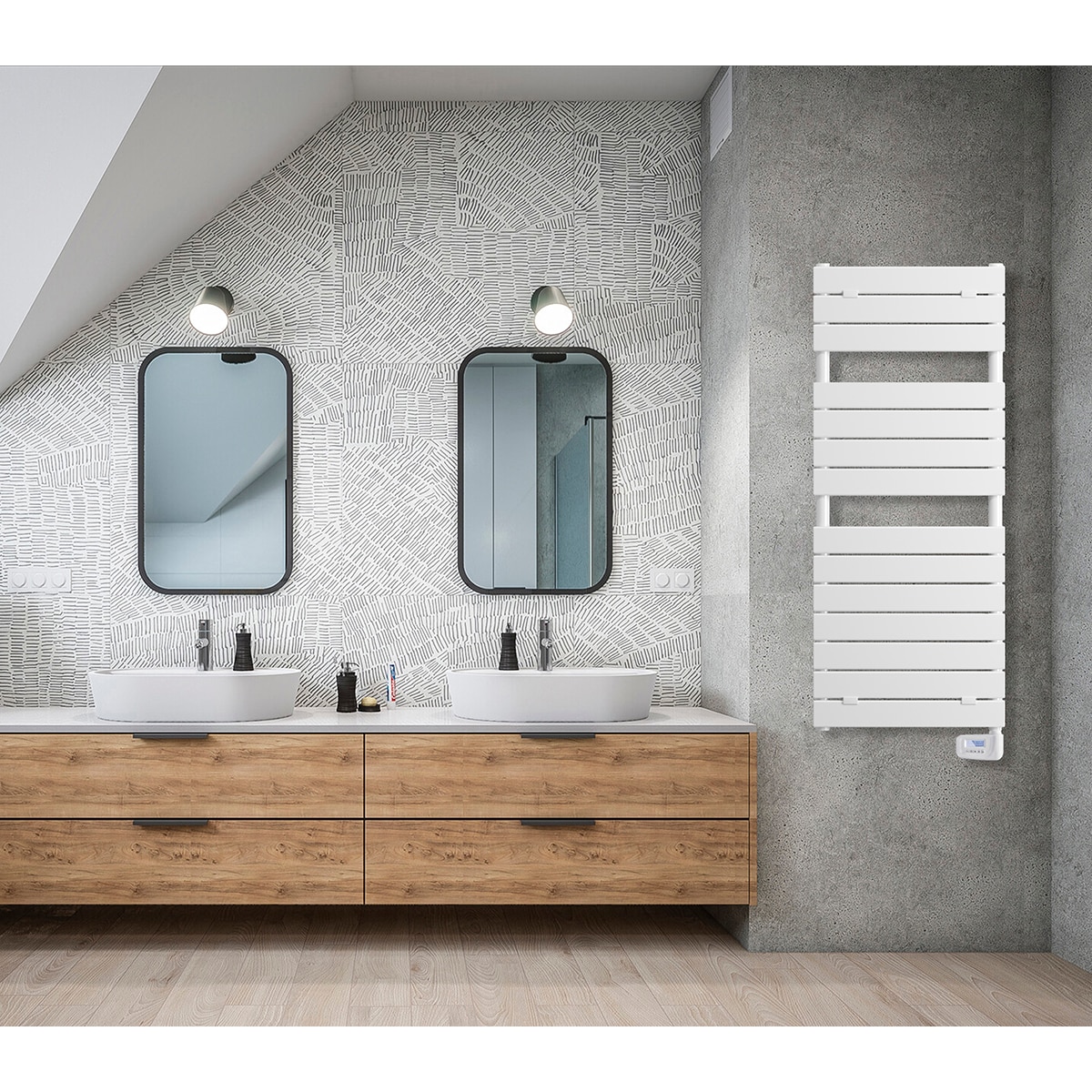 Toalheiro eléctrico decorativo 600W Iris Branco-2