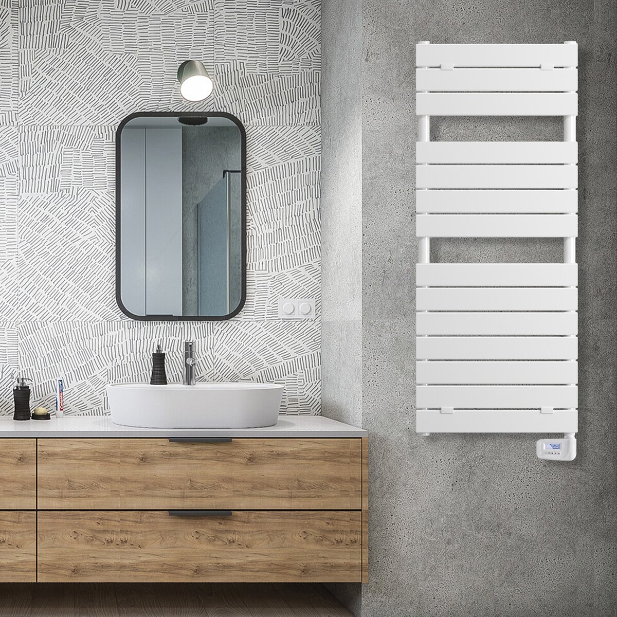 Toalheiro eléctrico decorativo 600W Iris Branco-3