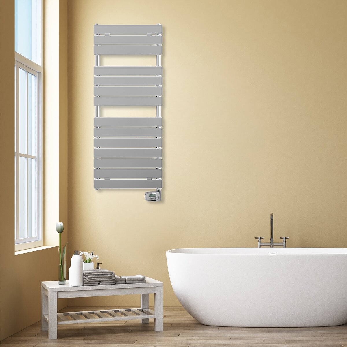 Toallero eléctrico decorativo 500W Iris Fácula Cromo Cromo-3
