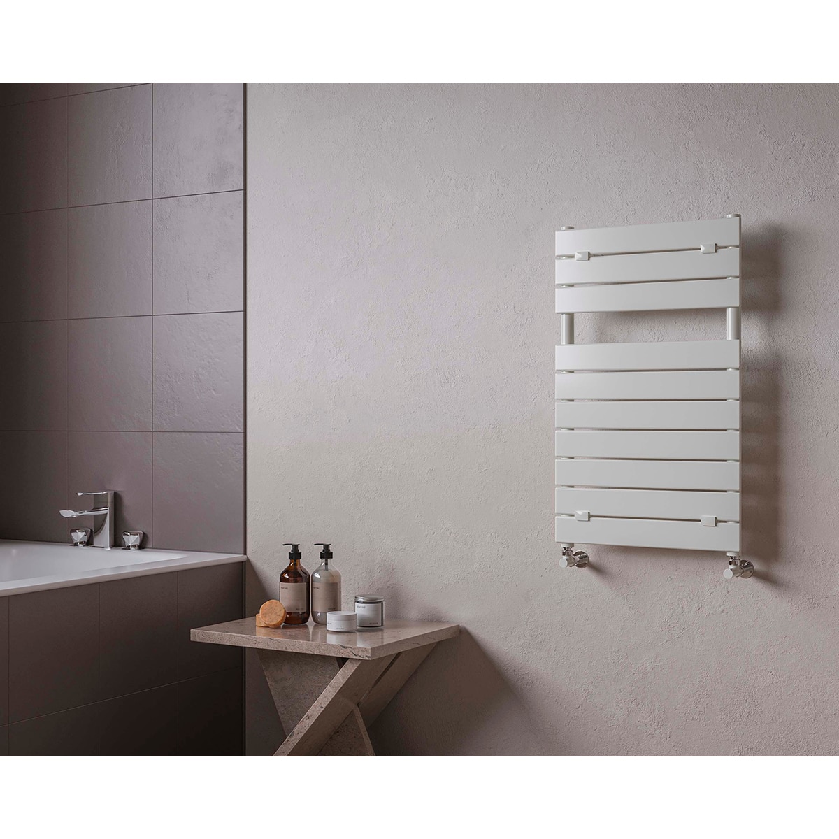 Toallero decorativo de agua caliente Atlas Fácula - Blanco Blanco-3