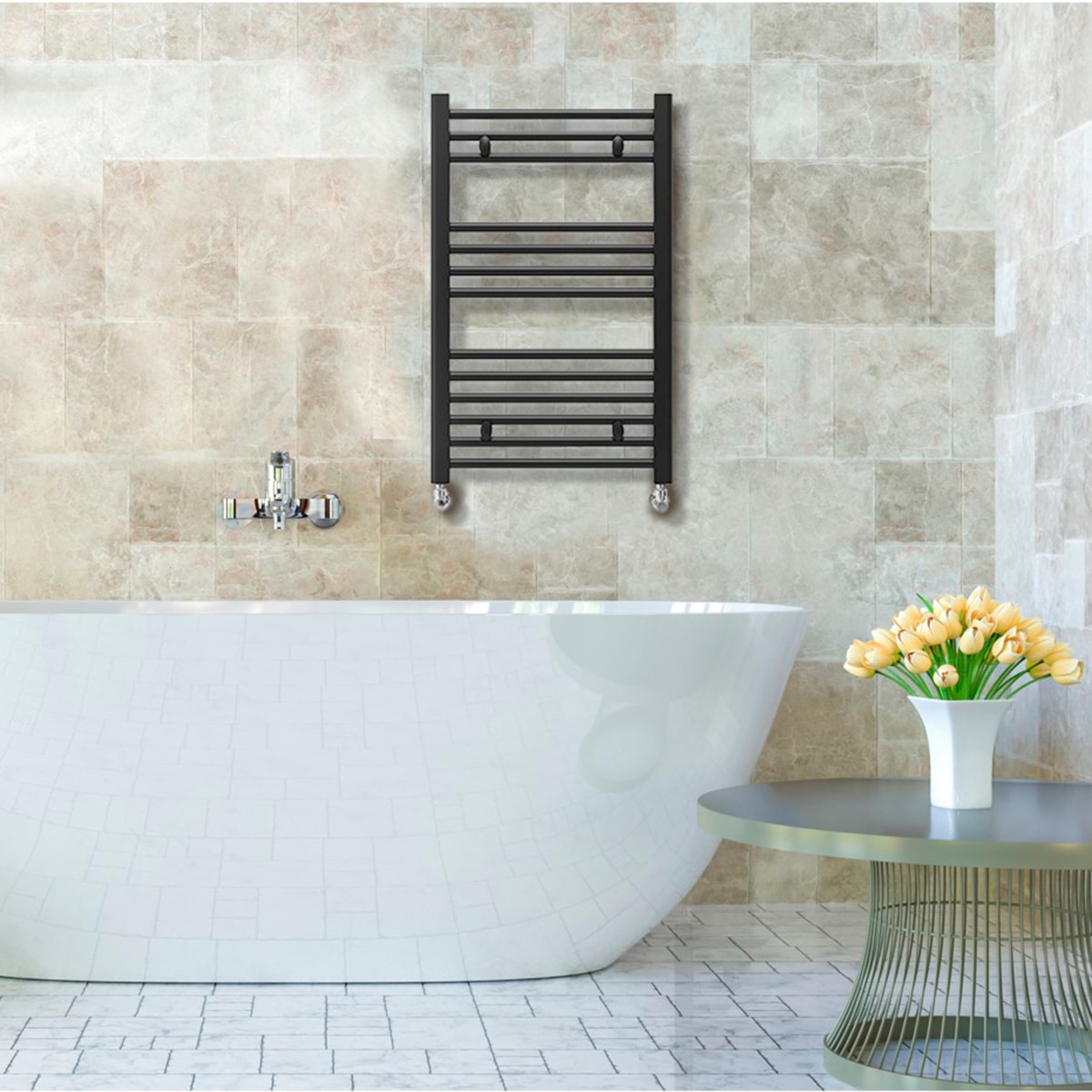Toallero radiador Ocean 50 cm Fácula - Negro 13 tubos Negro-2