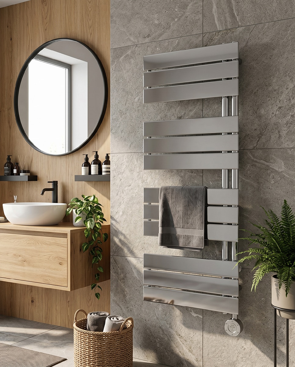 Toalheiro Elétrico de Casa de Banho E-ALBA 1130x500 mm 300 W Acabamento Cromado Crómio brilho-2