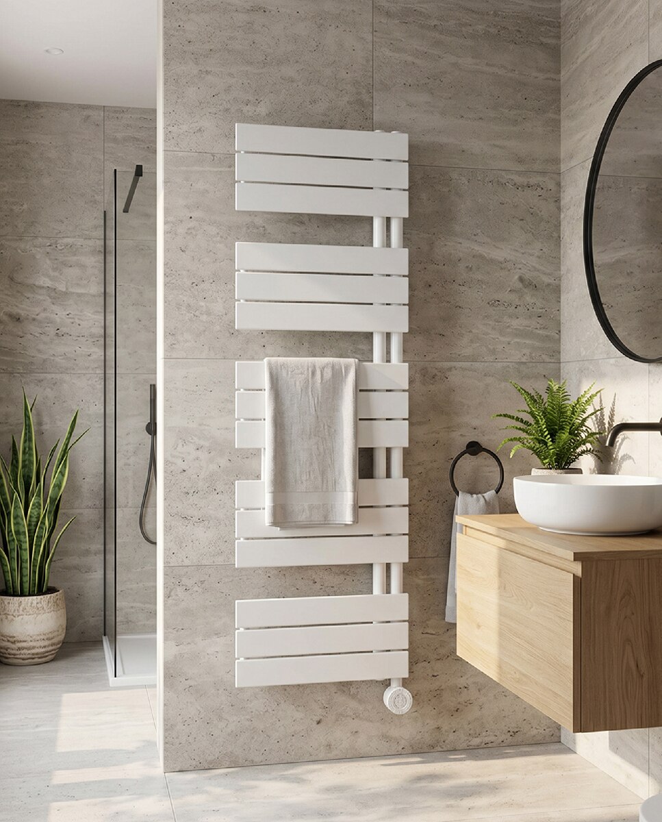 Toalheiro Elétrico de Casa de Banho E-ALBA 1430x500 mm 600 W Acabamento Branco Branco-2