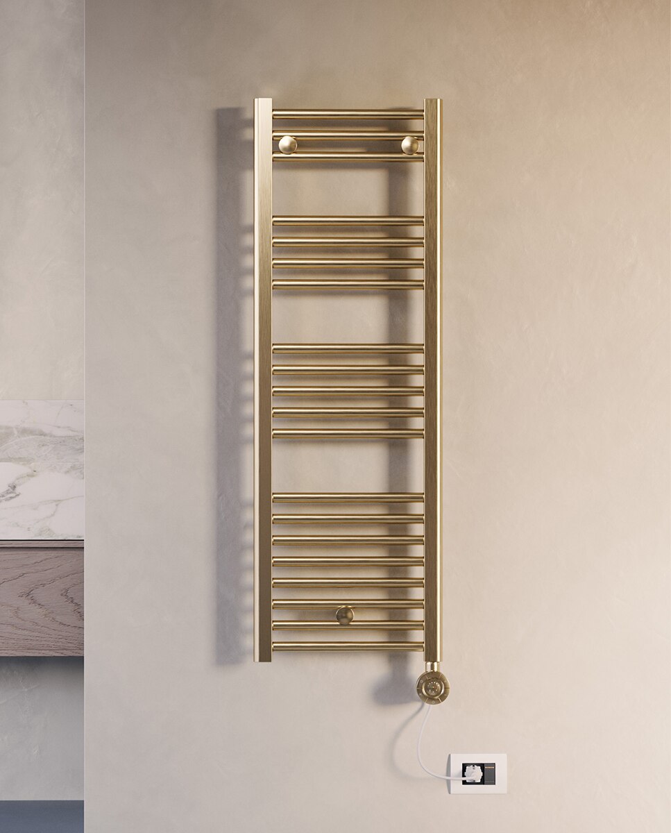 Toalheiro Elétrico de Casa de Banho E-BORMIO 800x500 mm 300 W Acabamento Dourado Mate Dourado mate-2