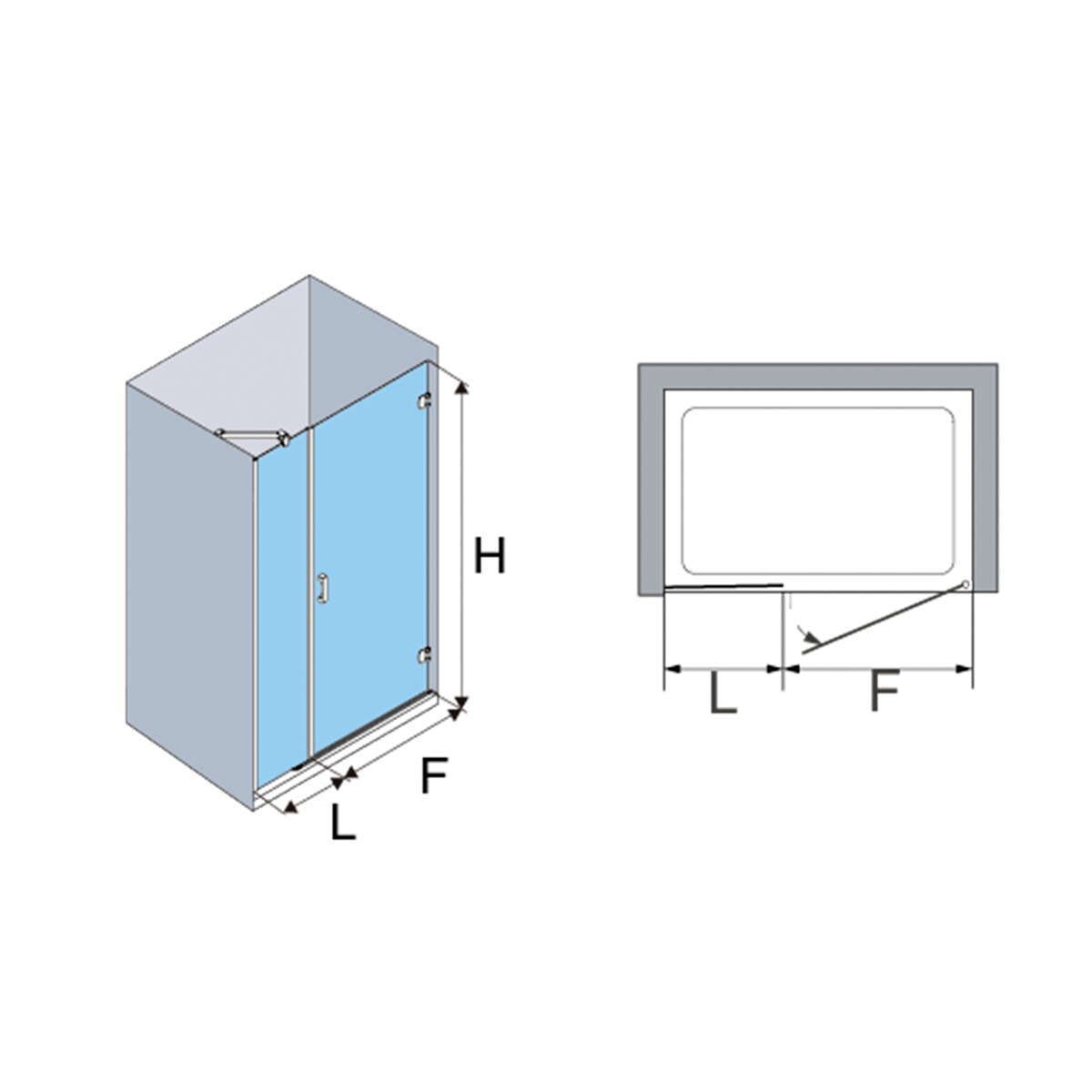 Mampara de ducha frontal Newglass-V6 NG-205 Profiltek Negro mate-4